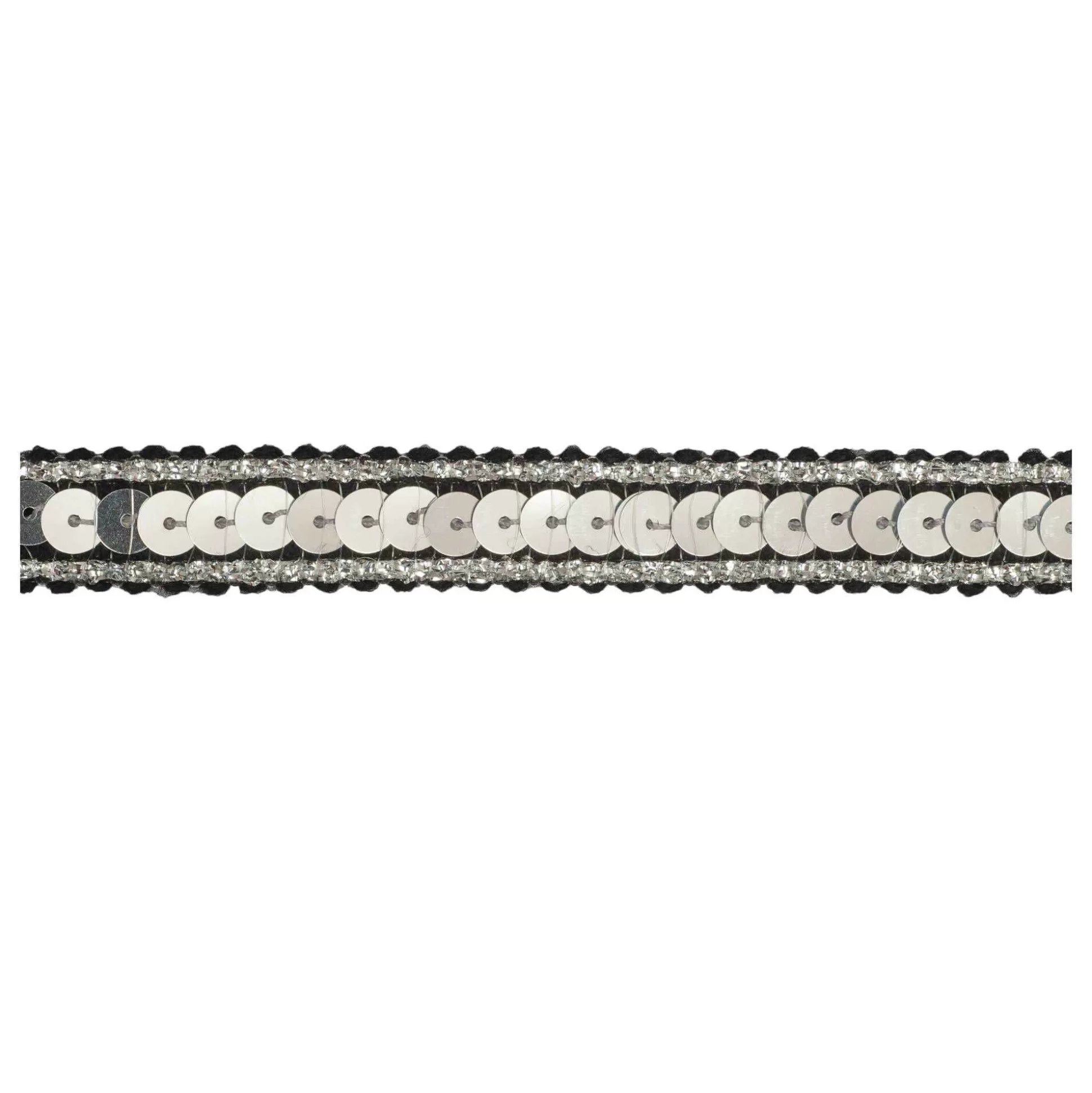 Black And Silver Metallic-Edged Sequin Trim By The Metre-Hobbycraft Shop