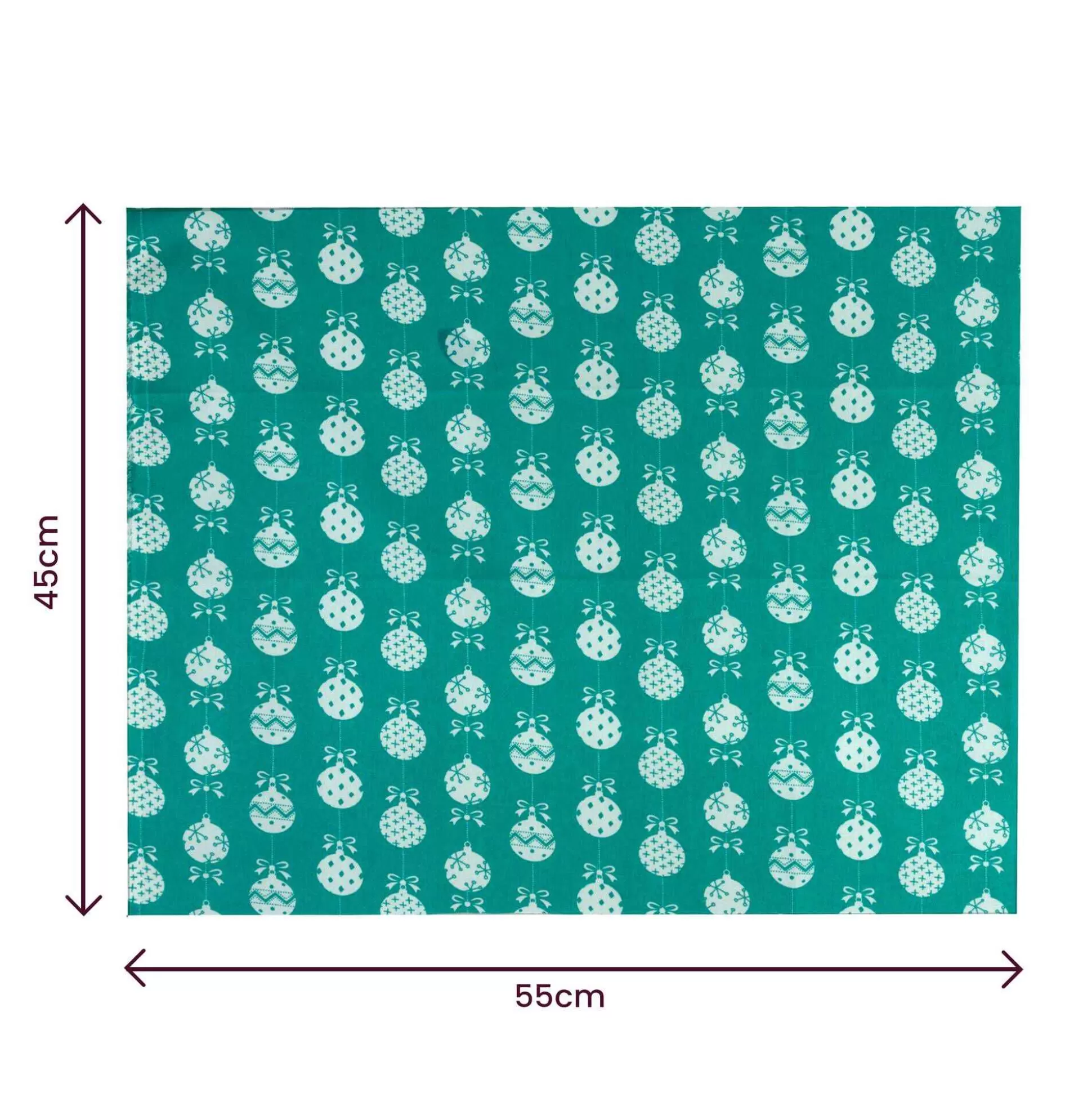 Blue Baubles Single Cotton Fat Quarter-Hobbycraft Clearance