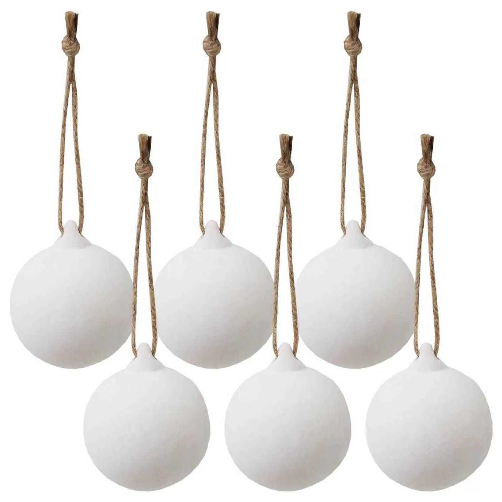Ceramic Baubles With Jute 6 Pack-Hobbycraft Best Sale
