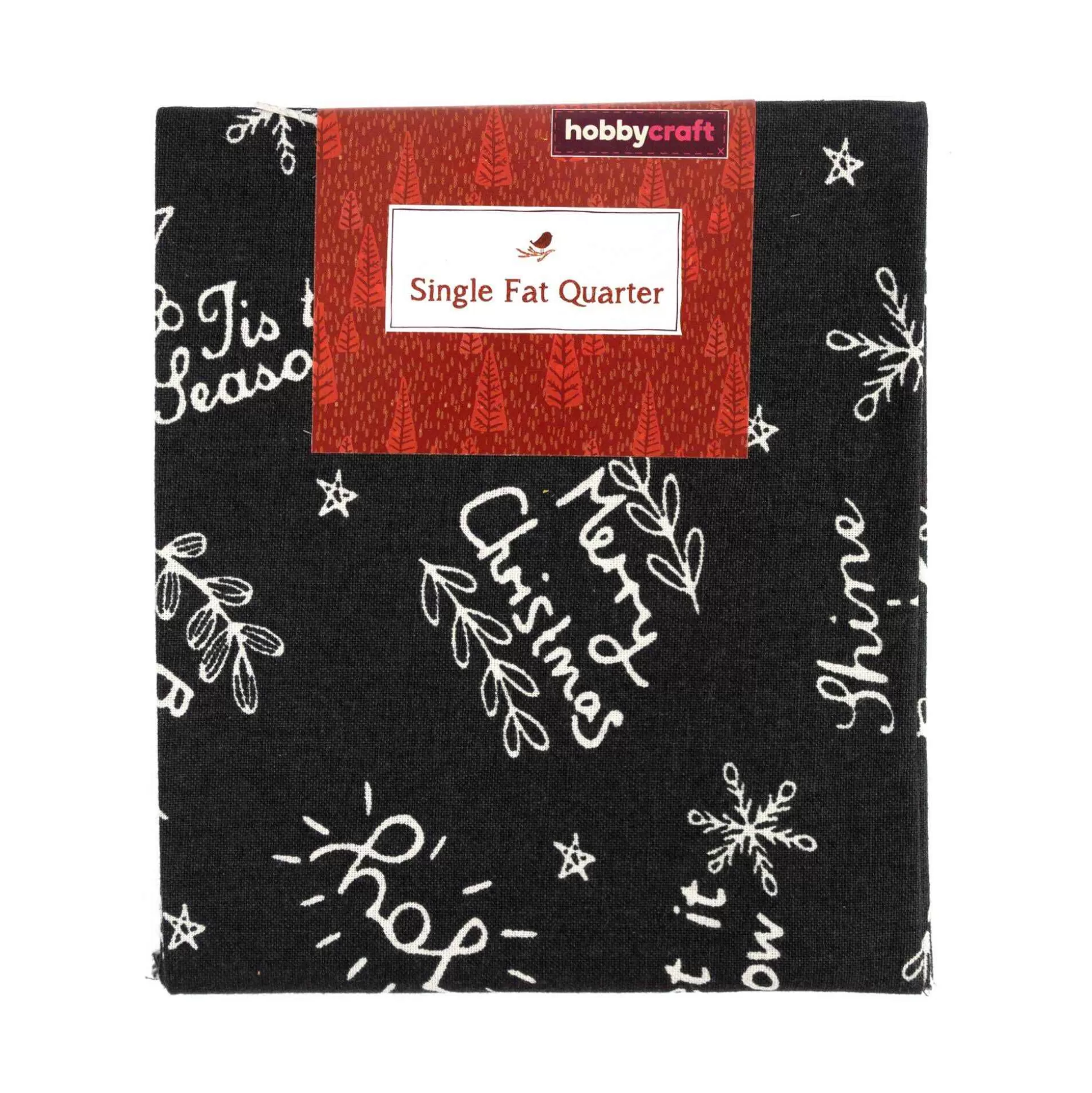 Christmas Doodle Fonts Single Cotton Fat Quarter-Hobbycraft Fashion