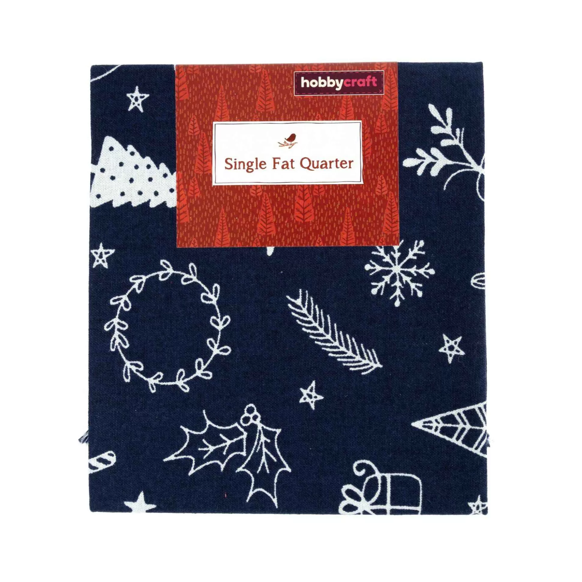 Christmas Doodle Single Cotton Fat Quarter-Hobbycraft Discount
