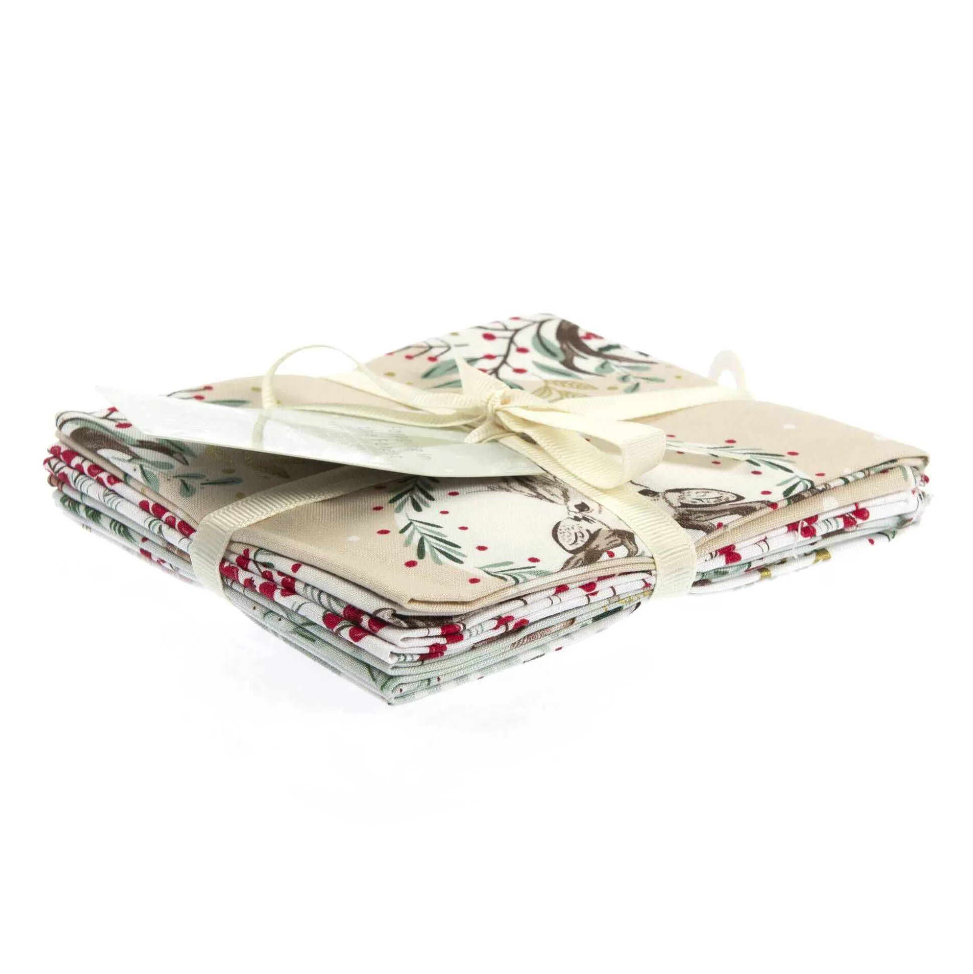 Christmas Stag Cotton Fat Quarters 4 Pack-Hobbycraft Fashion