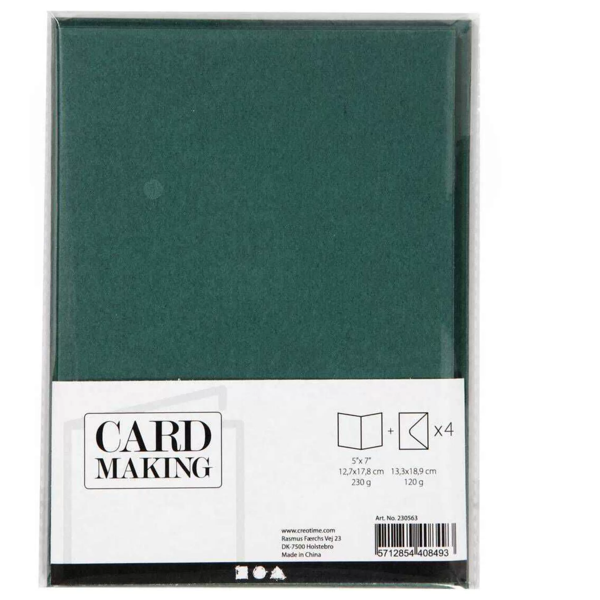 Dark Green Cards And Envelopes 5 X 7 Inches 4 Pack-Hobbycraft New