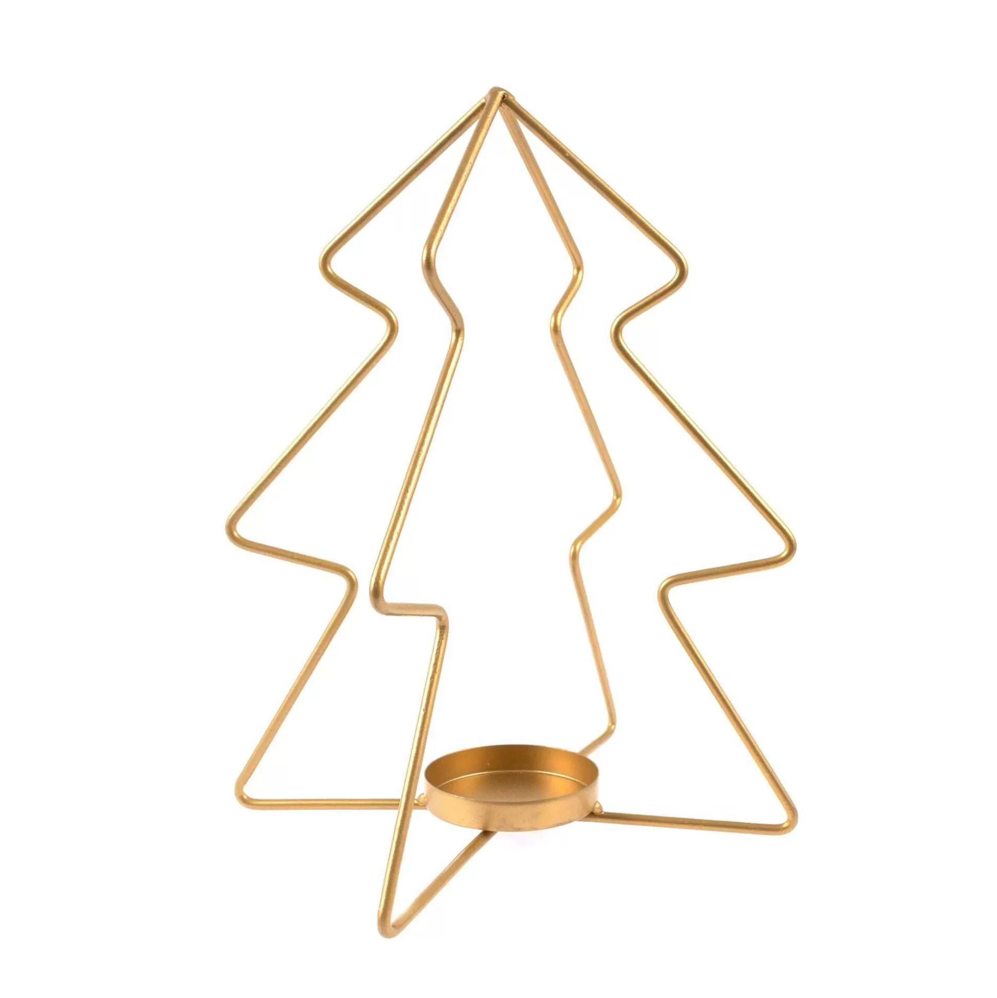 Gold Metal Christmas Tree Tealight Holder 24Cm-Hobbycraft Cheap