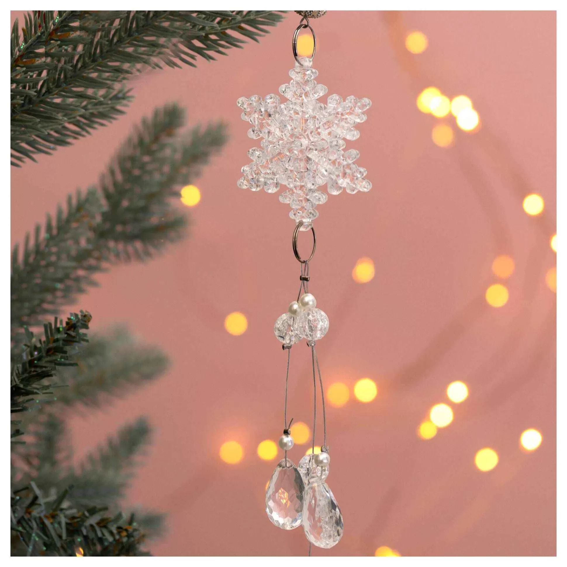 Hanging Acrylic Snowflake Star Decoration-Hobbycraft Clearance
