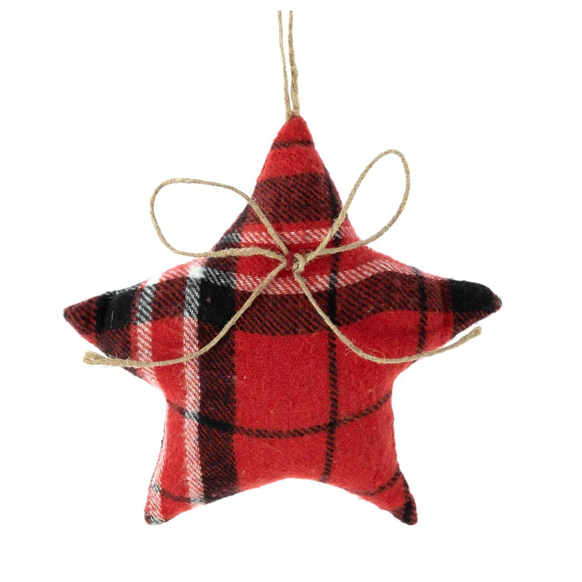 Hanging Black And Red Tartan Star Decoration 11Cm-Hobbycraft Shop
