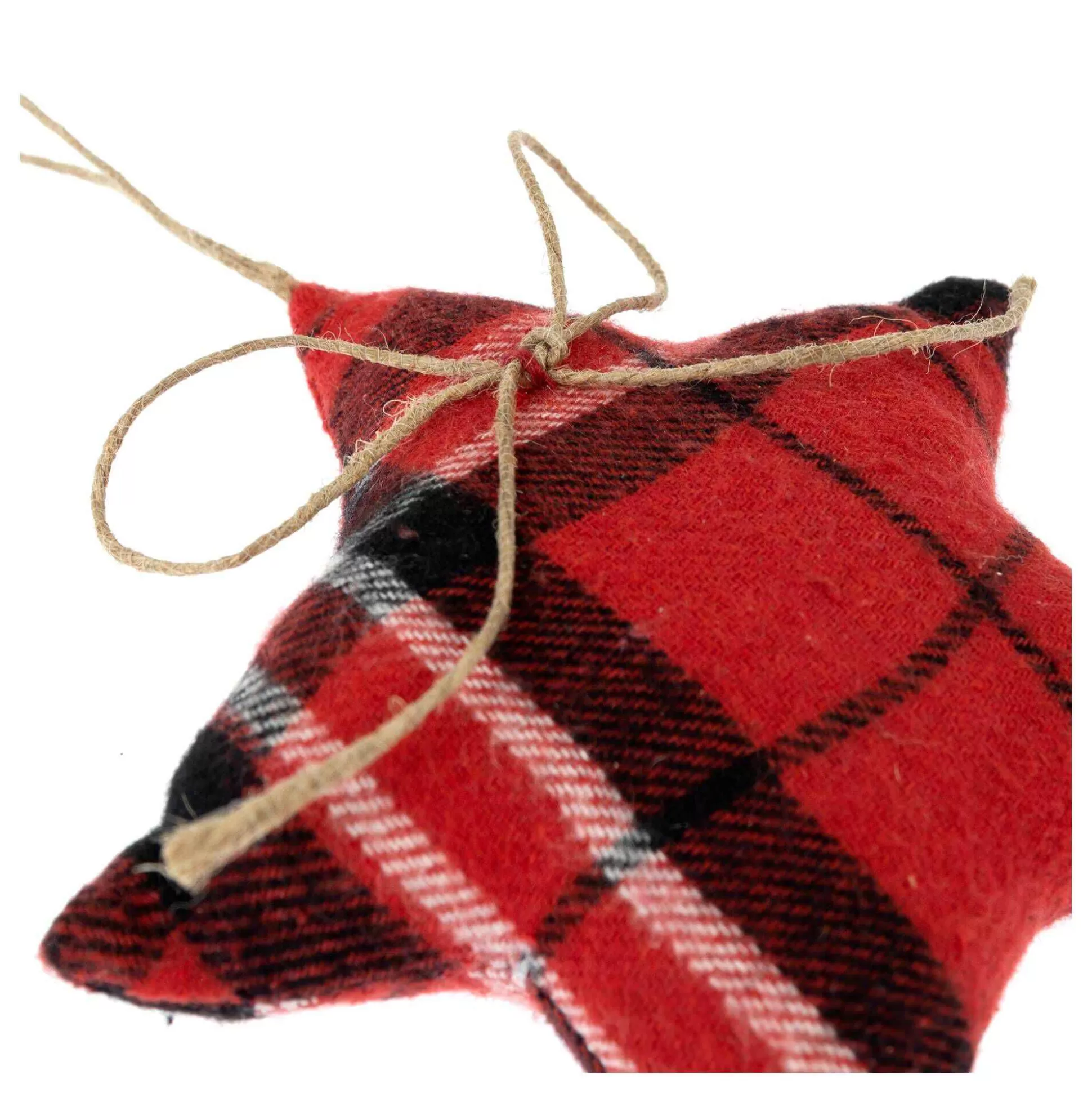 Hanging Black And Red Tartan Star Decoration 11Cm-Hobbycraft Shop