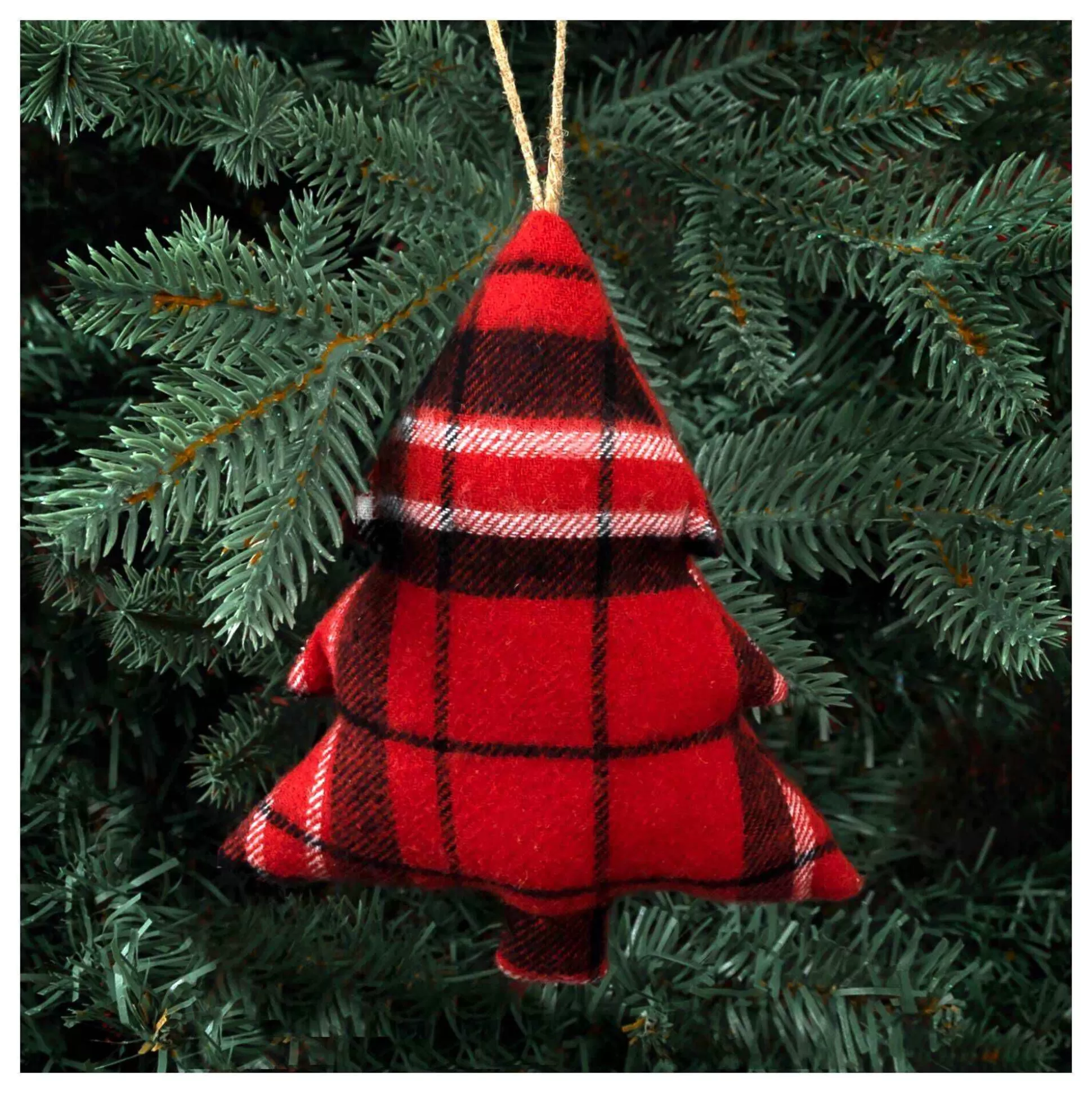 Hanging Black And Red Tartan Tree Decoration 10Cm-Hobbycraft Hot