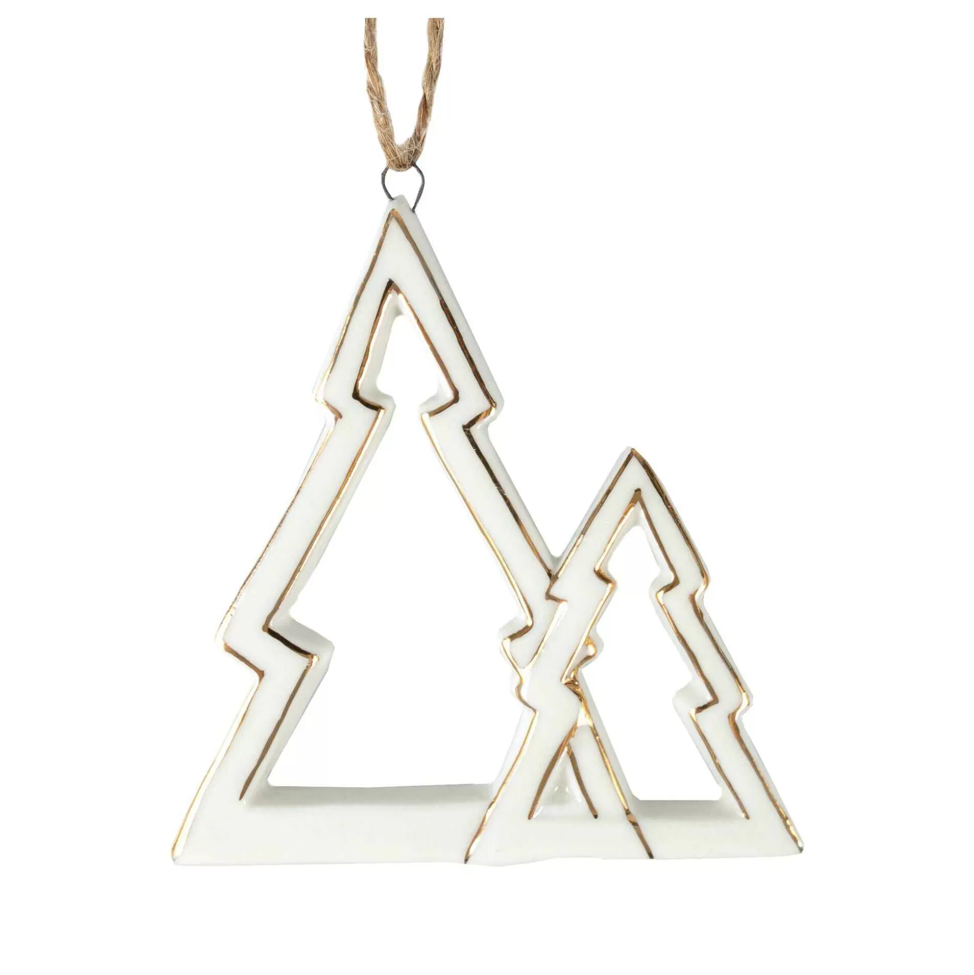 Hanging Ceramic Double Tree Outline Decoration 8Cm-Hobbycraft Cheap
