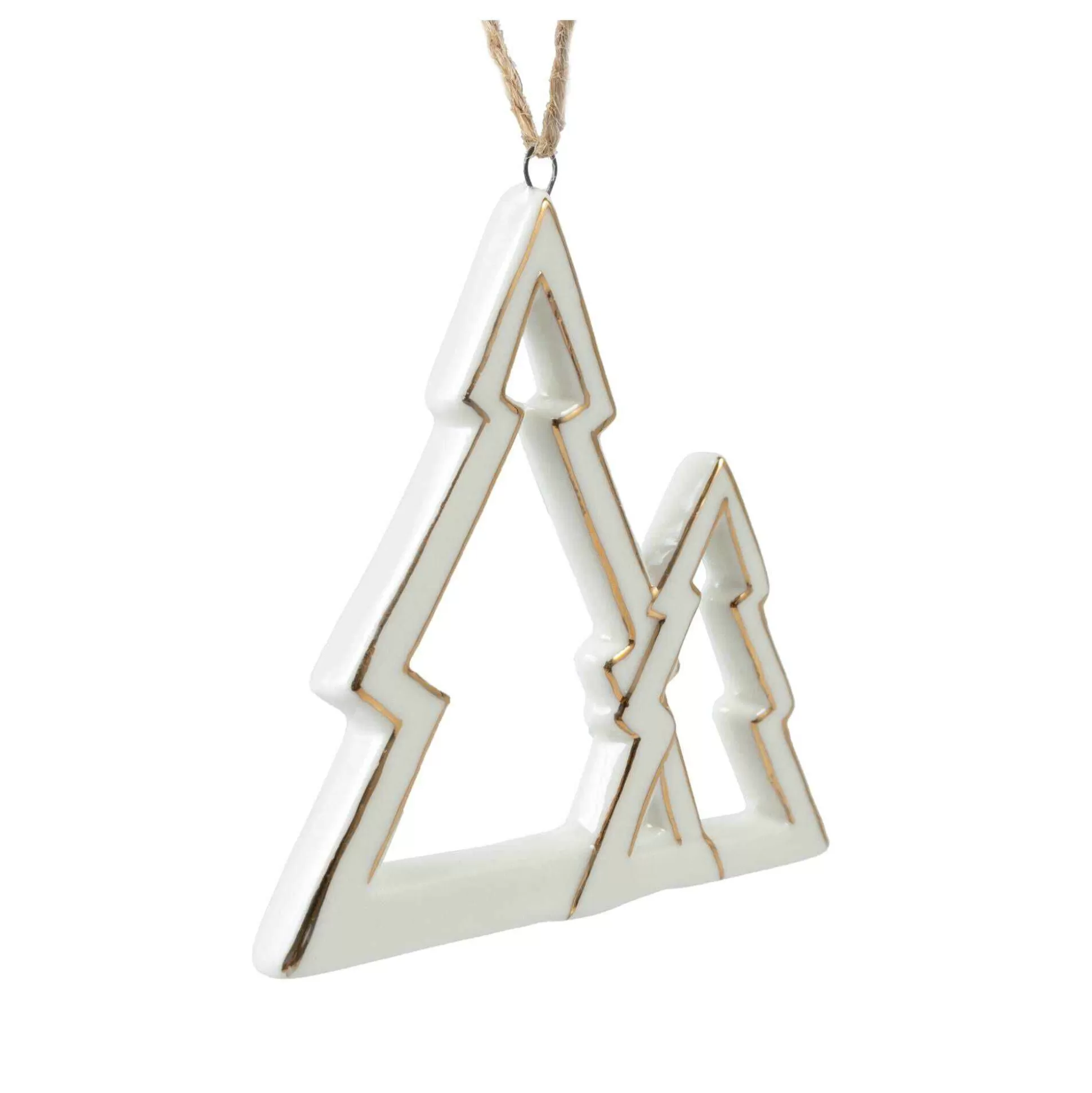 Hanging Ceramic Double Tree Outline Decoration 8Cm-Hobbycraft Cheap