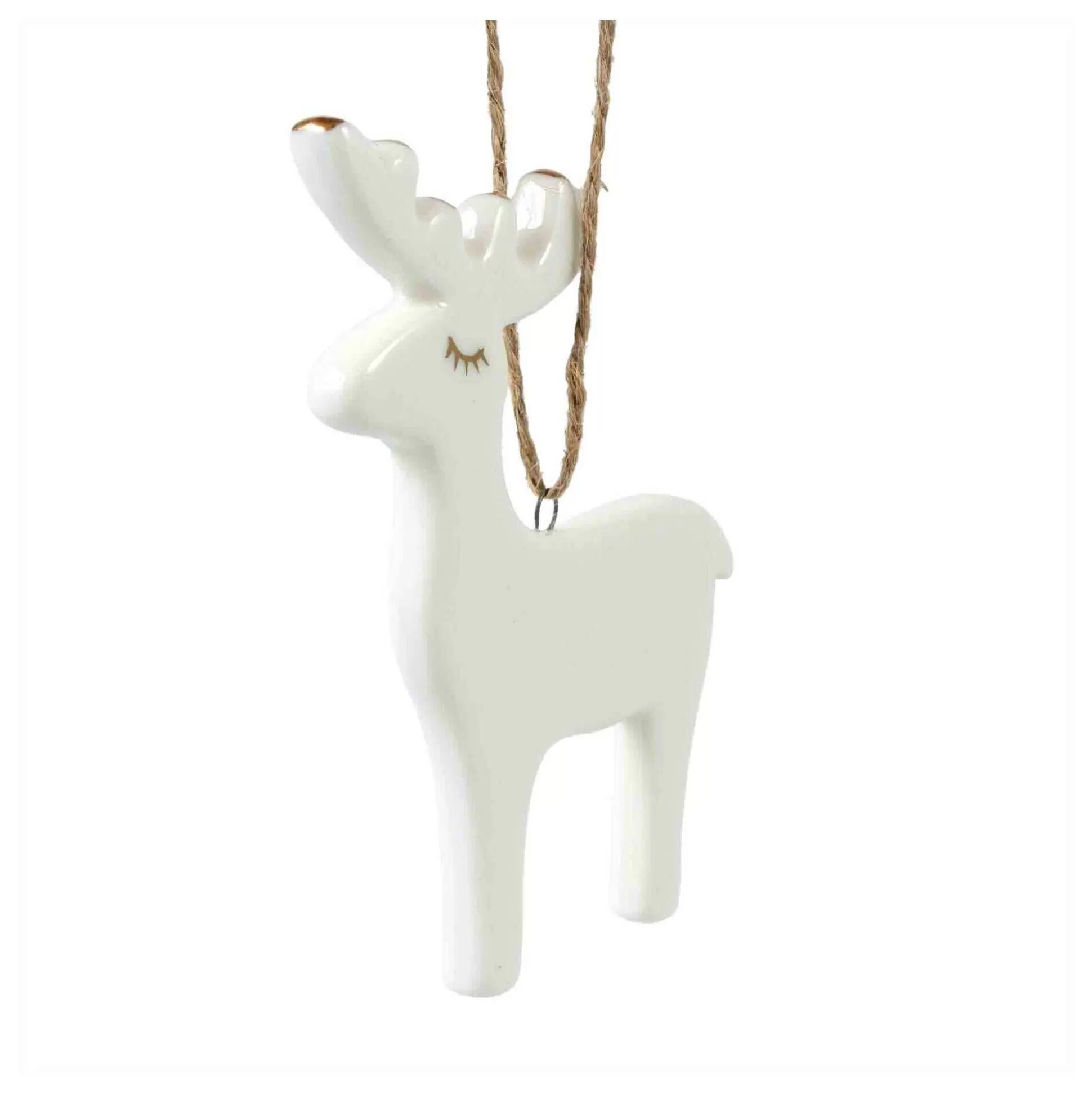 Hanging Ceramic Reindeer Decoration 9Cm-Hobbycraft Cheap