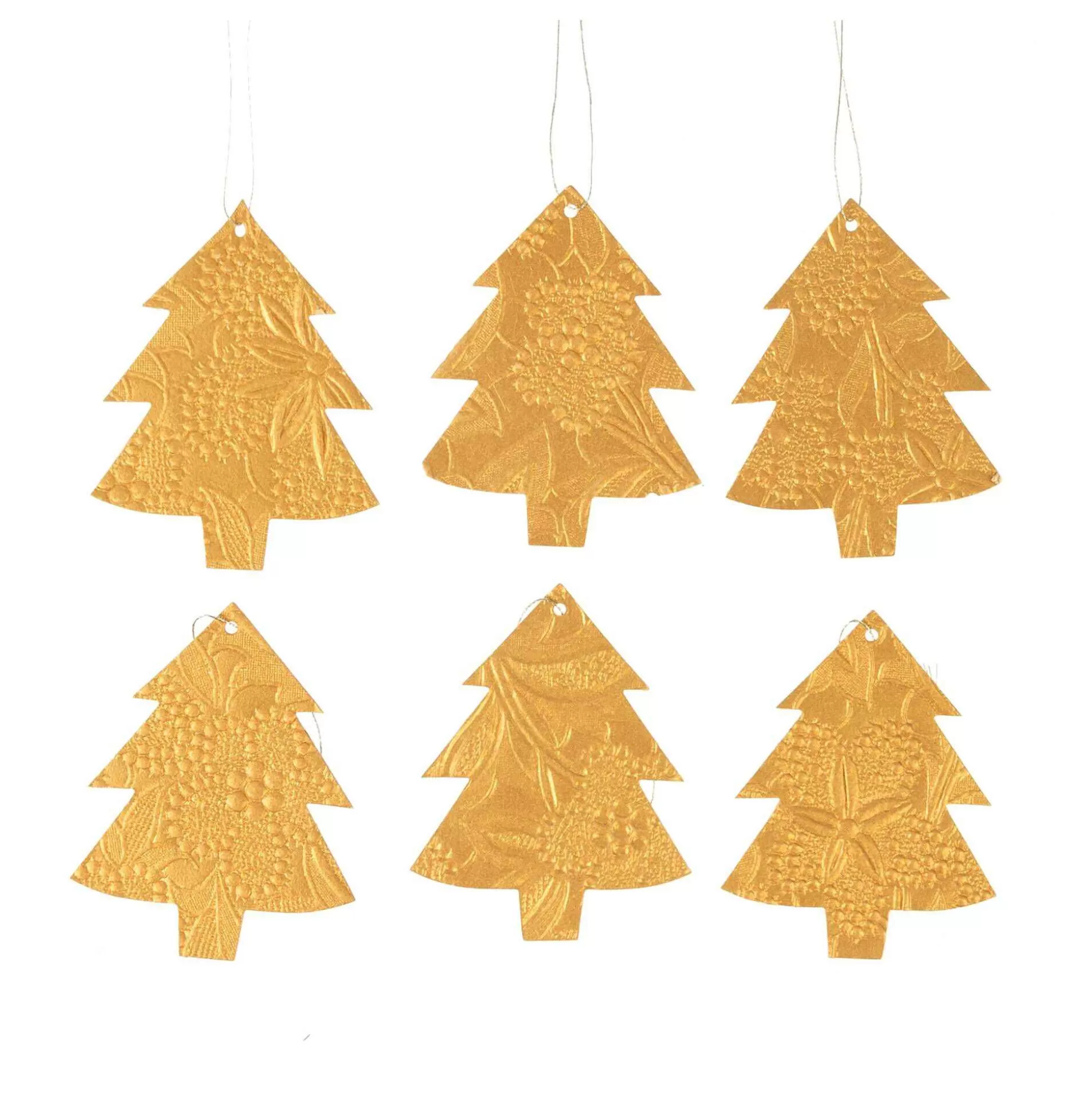 Hanging Gold Paper Tree Decorations 6 Pack-Hobbycraft Best