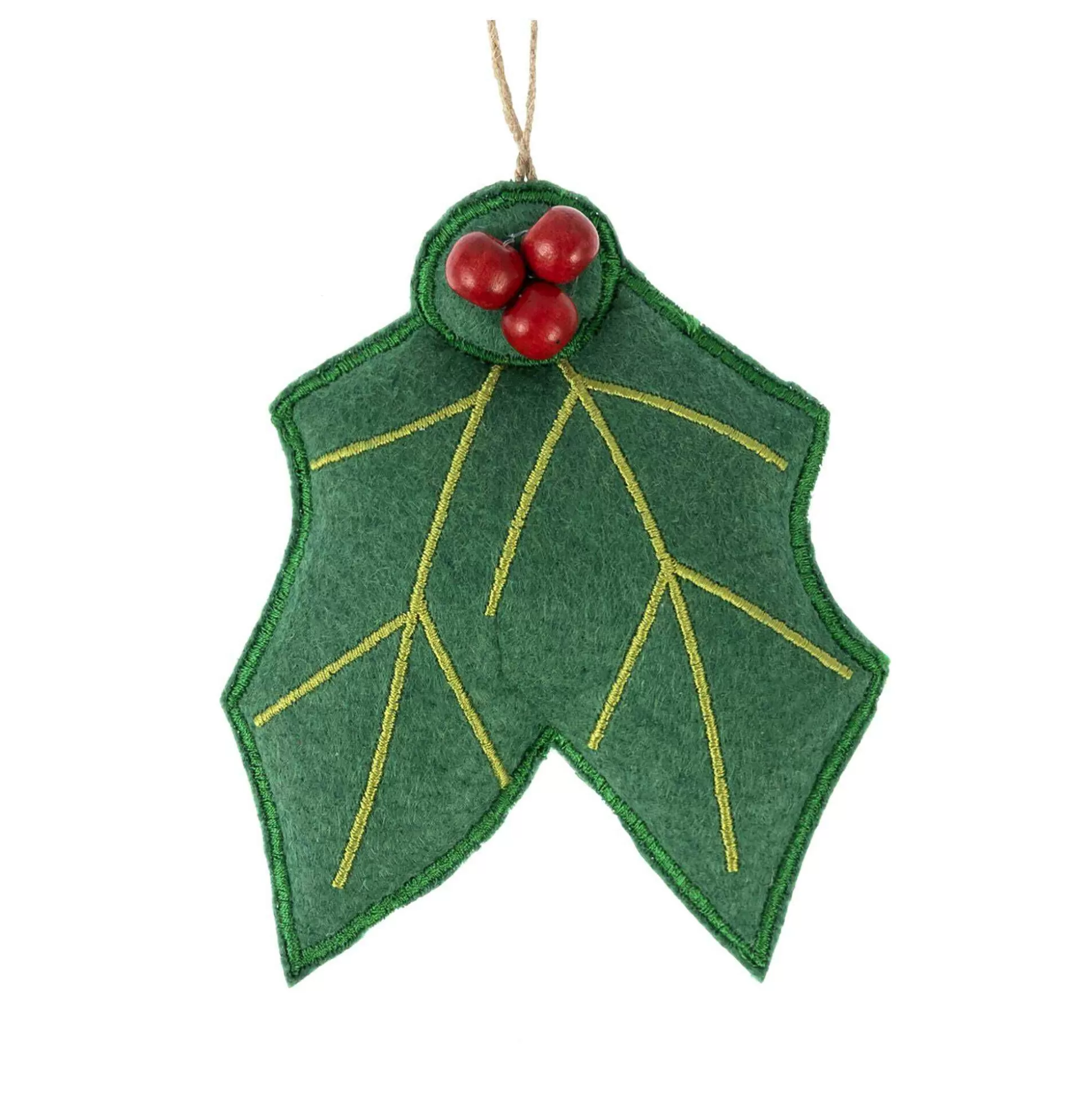 Hanging Green Felt Holly Decoration 11Cm-Hobbycraft Best Sale