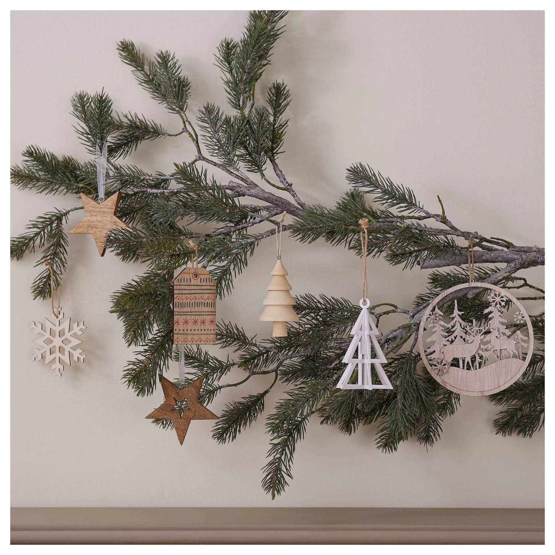 Hanging Mango Wood Star Decoration 10Cm-Hobbycraft Store