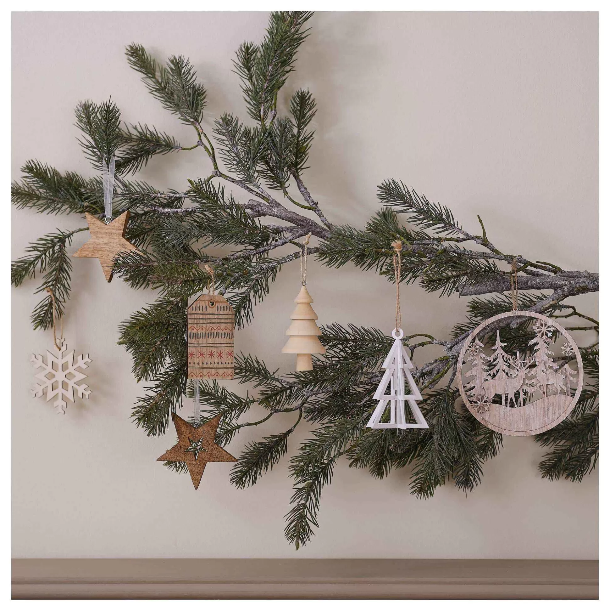 Hanging Mango Wood Star Outline Decoration 10Cm-Hobbycraft Online