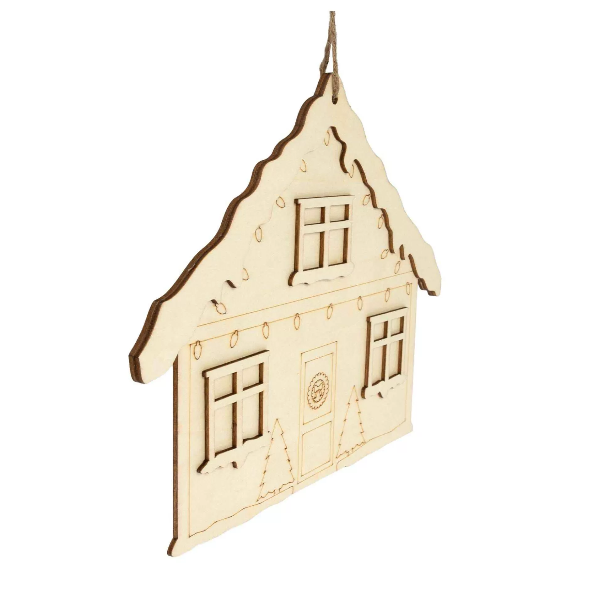 Hanging Wooden Christmas House Decoration 26.5Cm-Hobbycraft Store