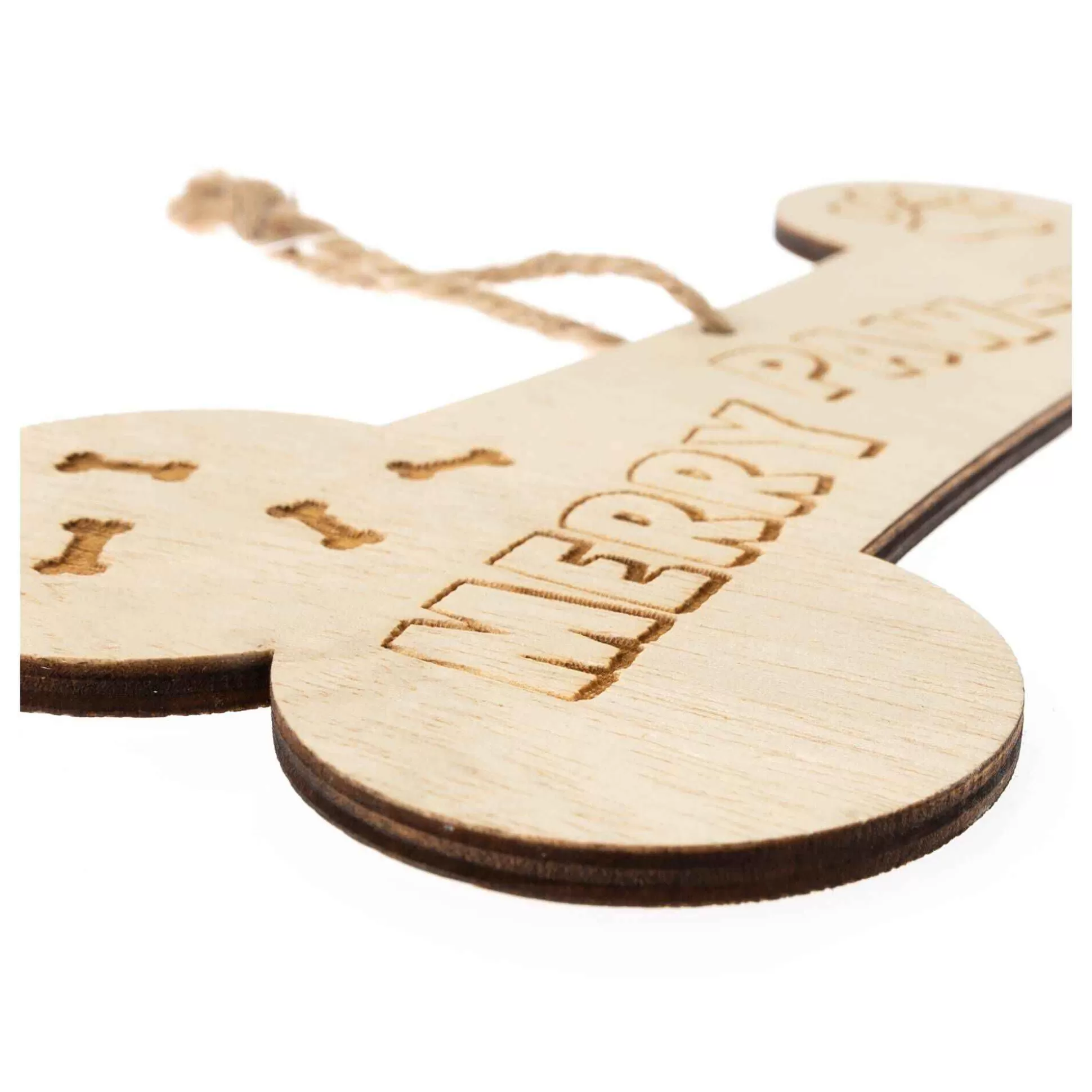Hanging Wooden Merry Paw-Mas Decoration 21.5Cm-Hobbycraft Cheap