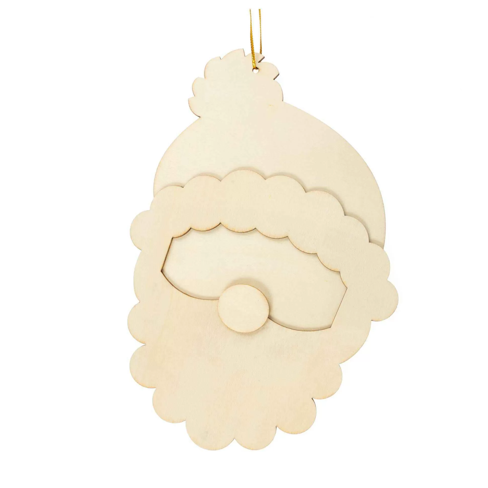 Hanging Wooden Santa Face Decoration 23Cm-Hobbycraft Cheap