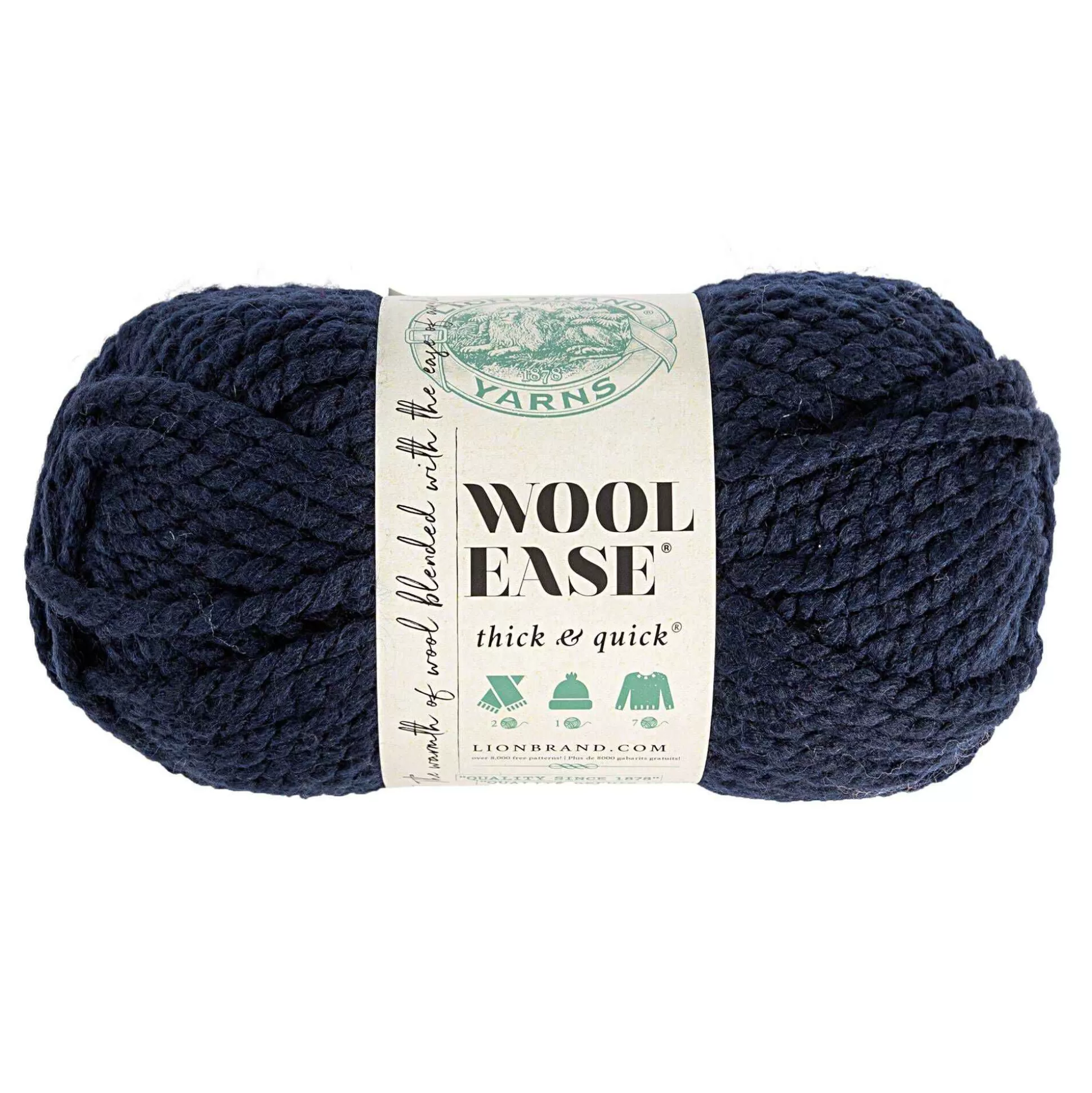 Lion Brand Navy Wool-Ease Thick & Quick Yarn 170G-Hobbycraft Best