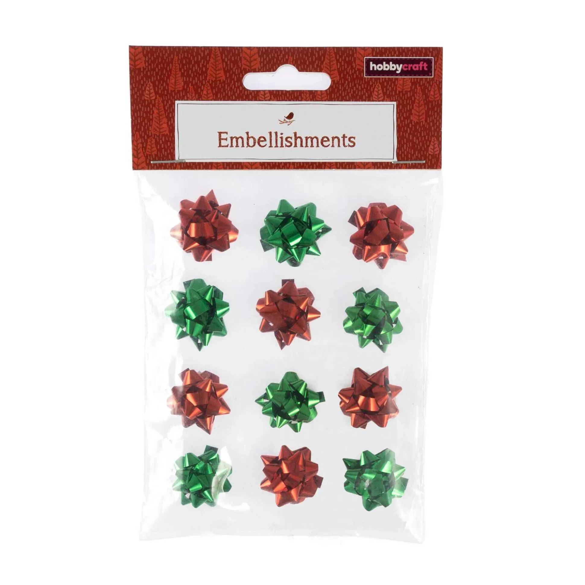 Mini Christmas Gift Bows 12 Pack-Hobbycraft Sale