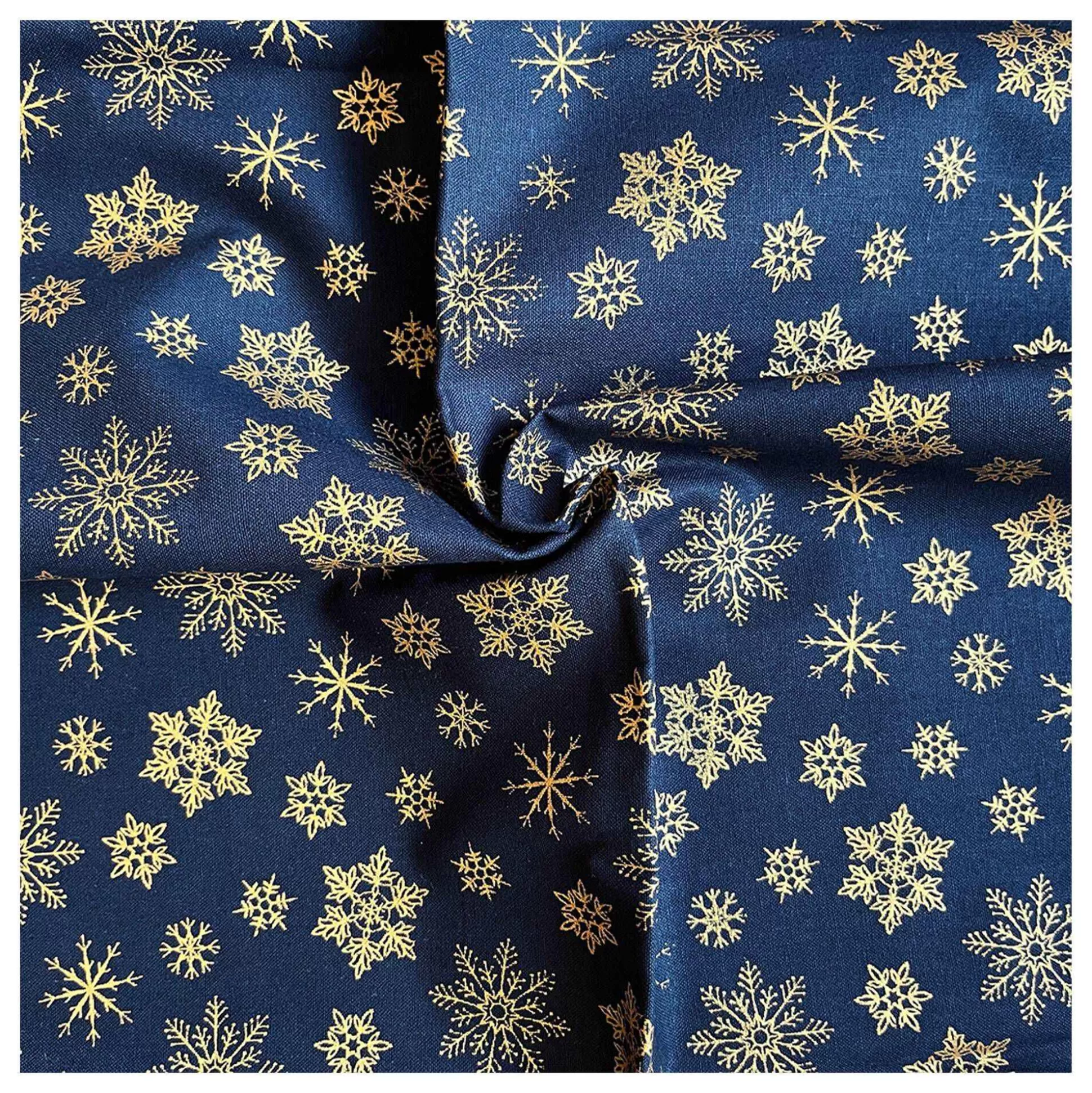 Navy Snowflake Cotton Fabric Pack 112Cm X 1M-Hobbycraft Outlet