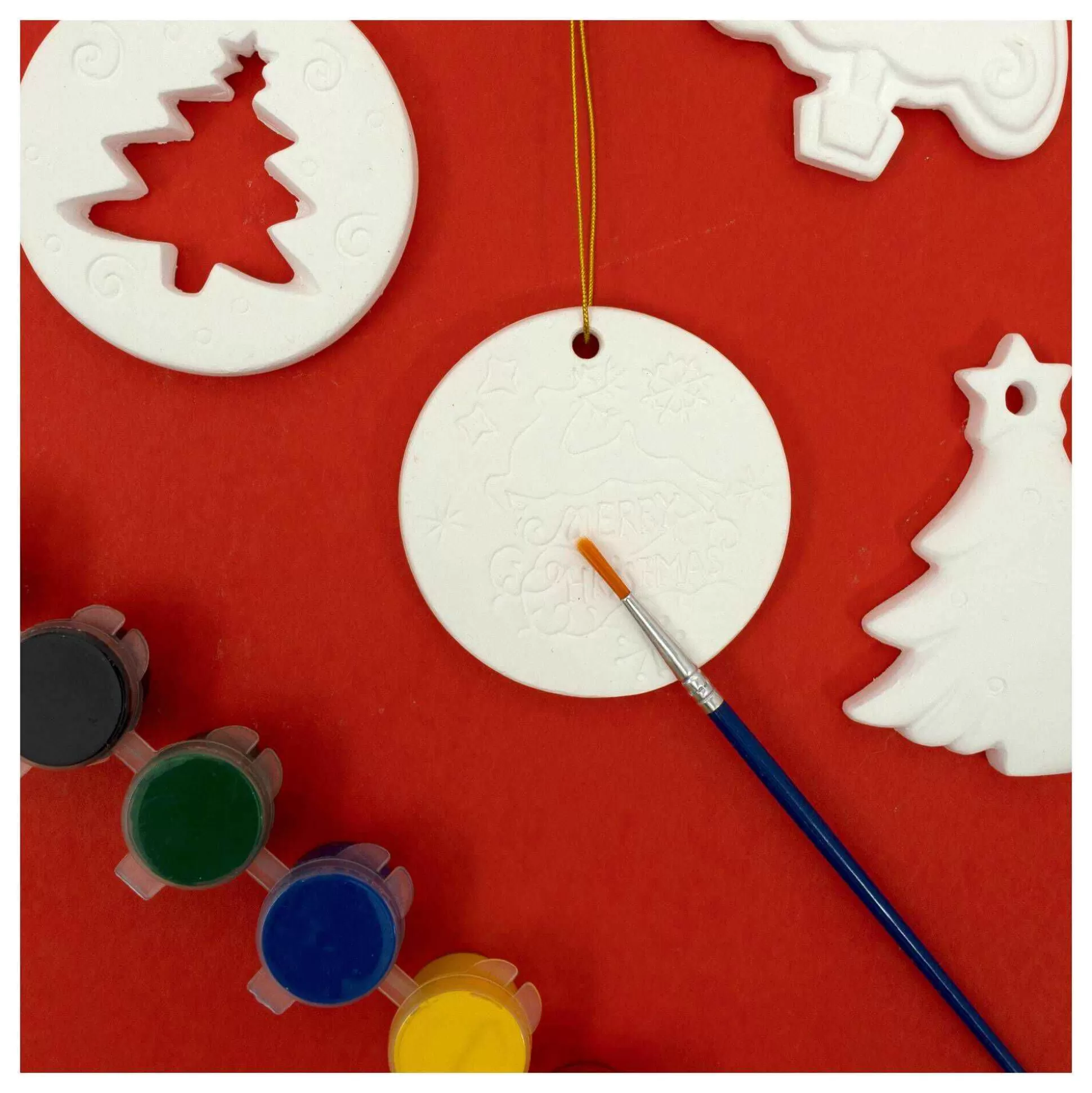 Paint Your Own Ceramic Christmas Decorations 12 Pack-Hobbycraft Hot