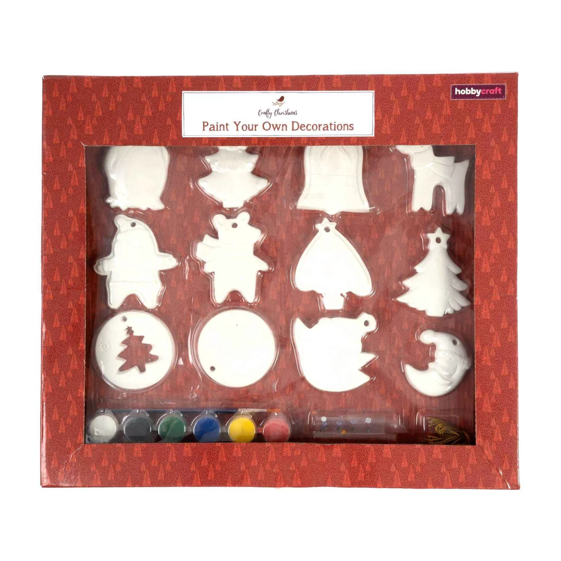 Paint Your Own Ceramic Christmas Decorations 12 Pack-Hobbycraft Hot