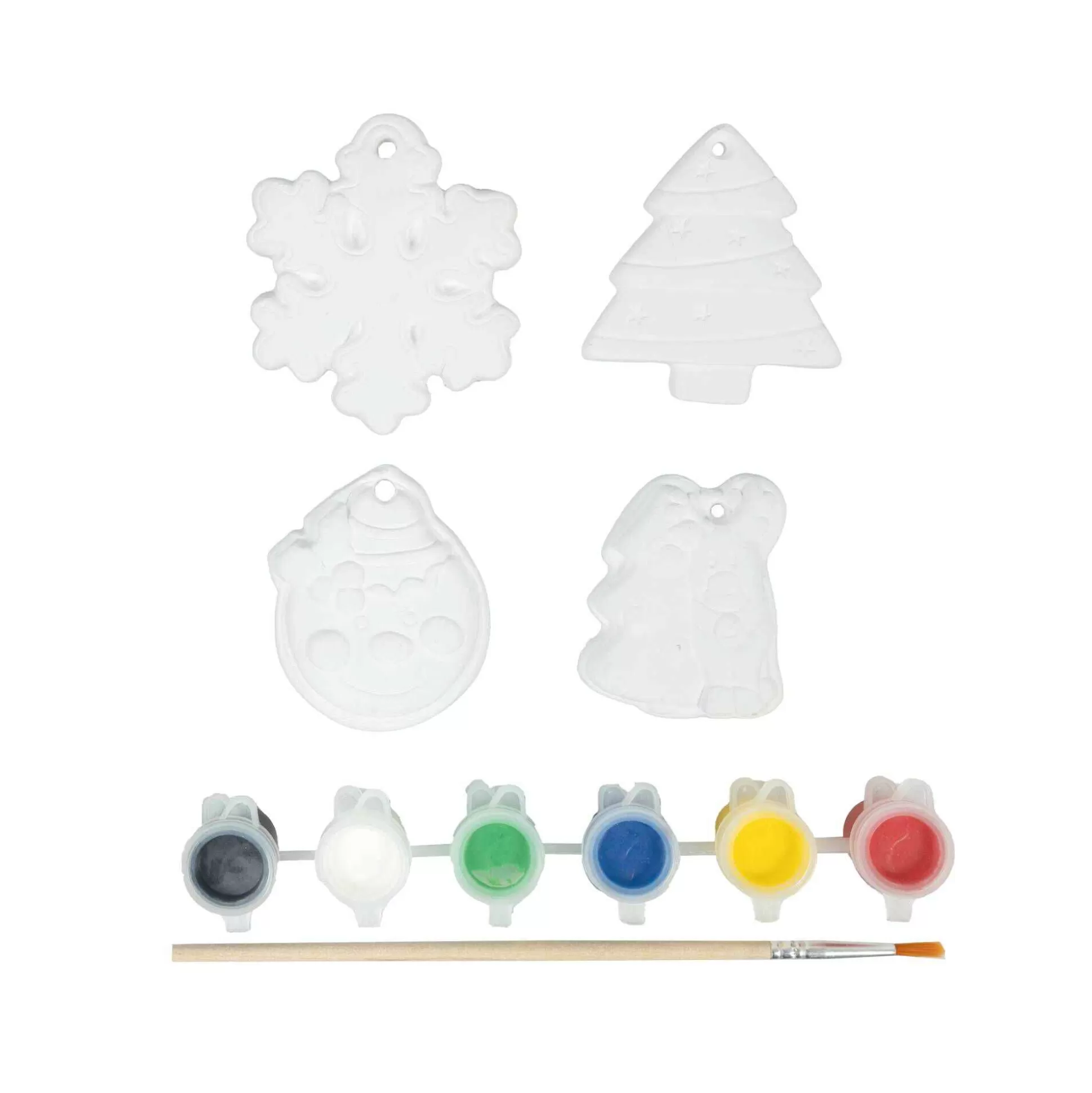 Paint Your Own Ceramic Christmas Decorations 4 Pack-Hobbycraft Flash Sale