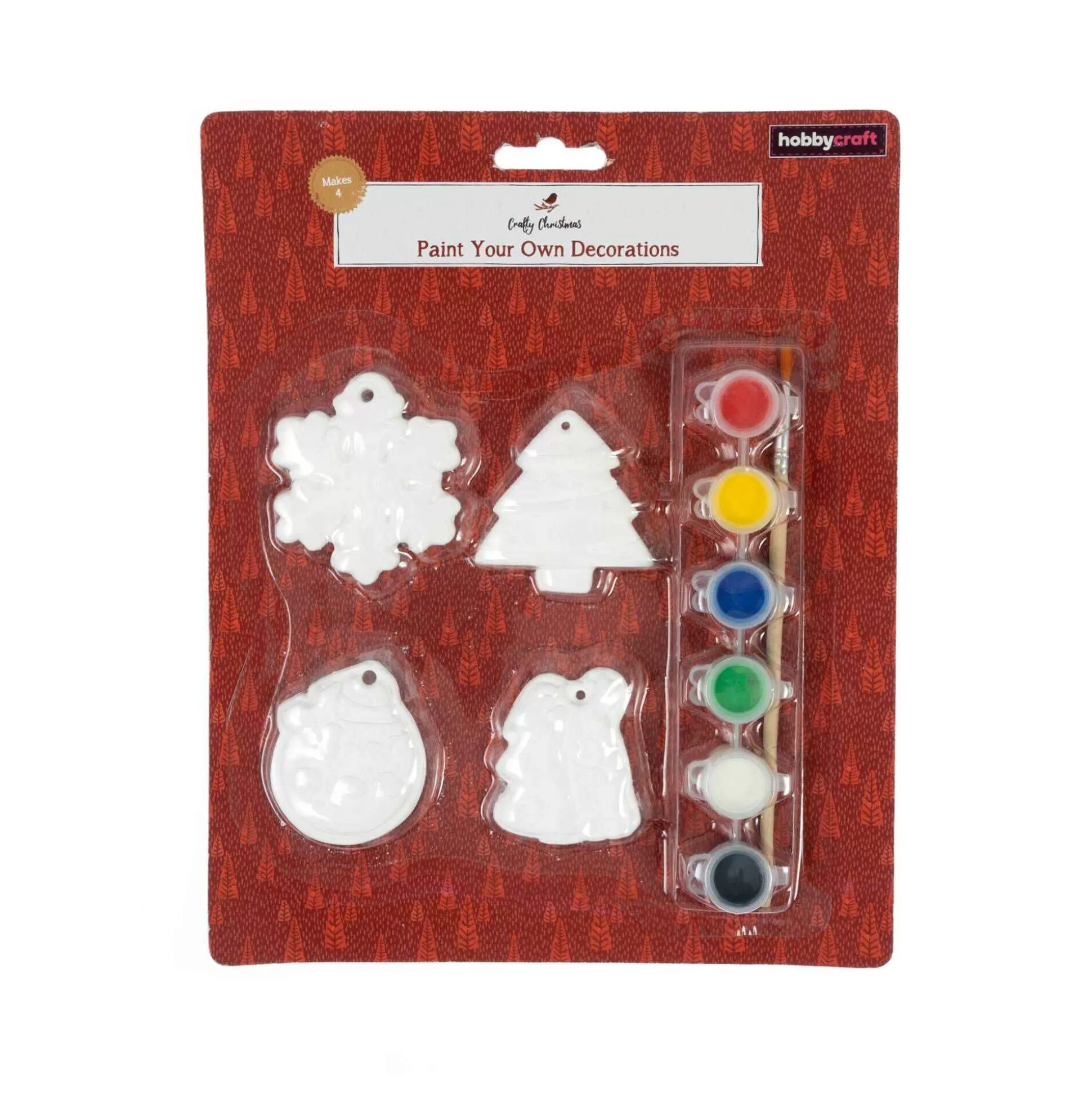 Paint Your Own Ceramic Christmas Decorations 4 Pack-Hobbycraft Flash Sale