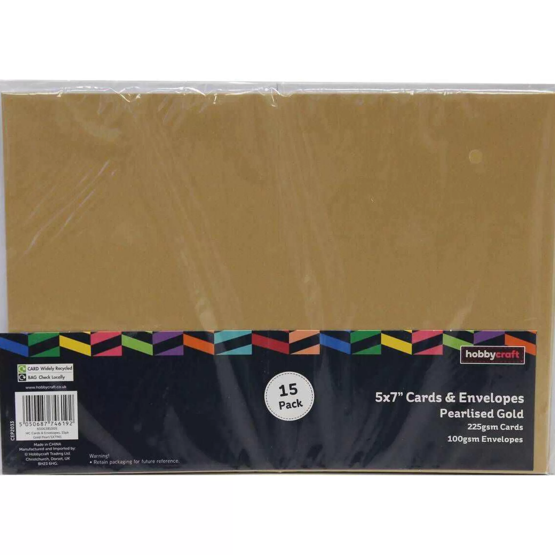 Pearlised Gold Cards And Envelopes 5 X 7 Inches 15 Pack-Hobbycraft Hot