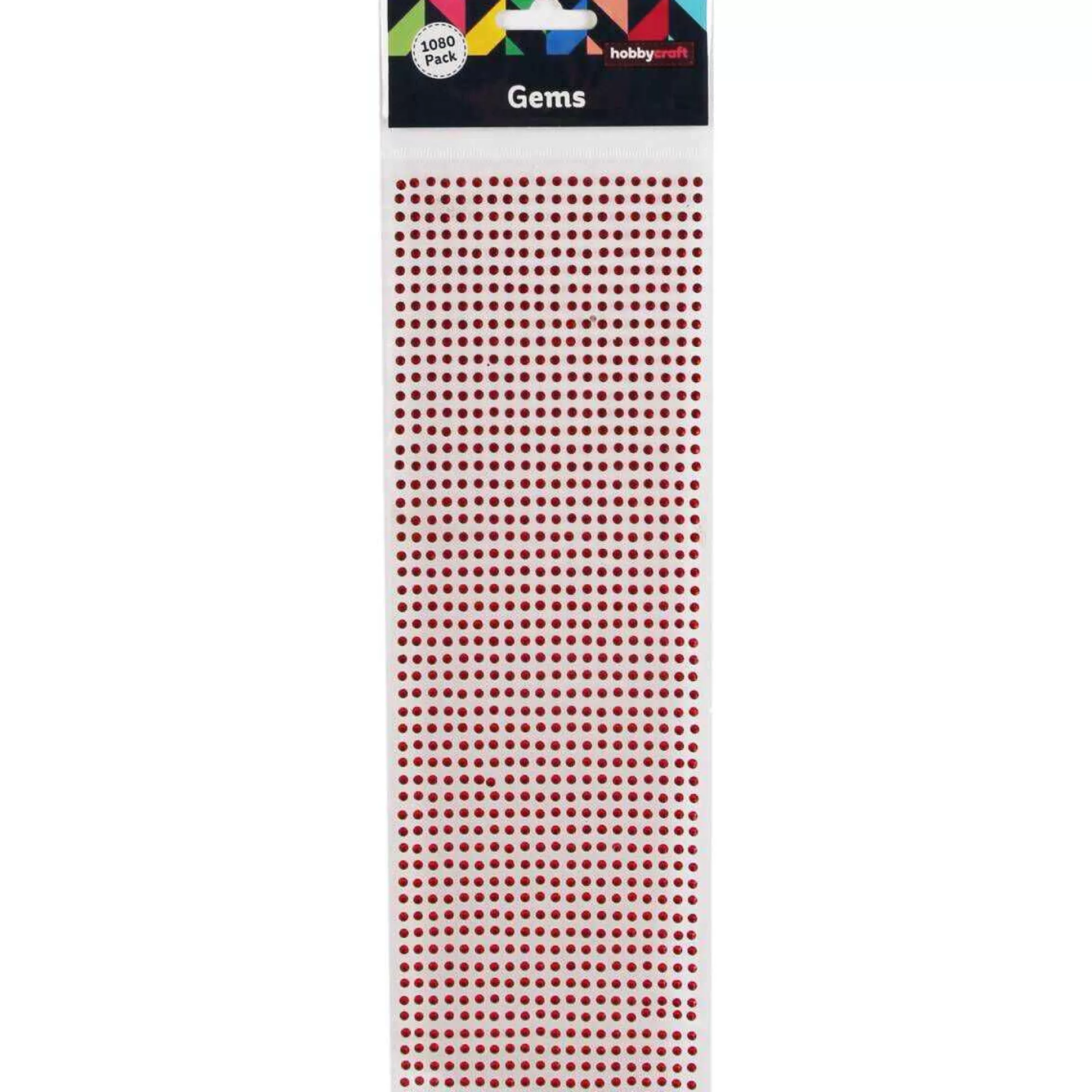 Red Adhesive Gems 3Mm 1080 Pack-Hobbycraft Clearance