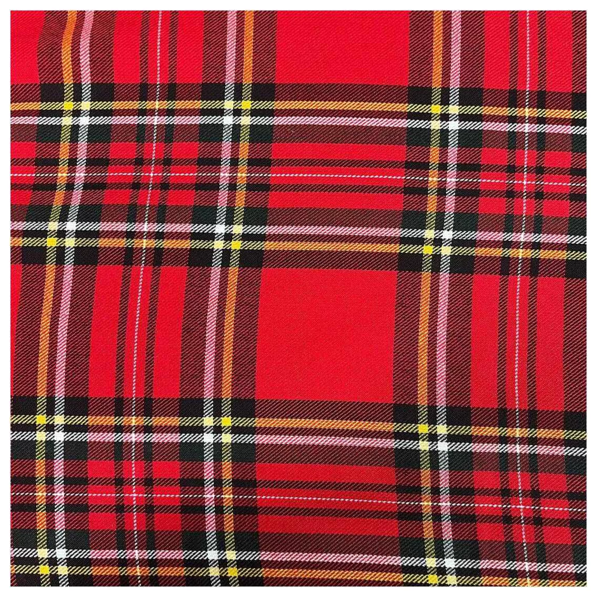 Red And Yellow Poly Viscose Tartan Fabric By The Metre-Hobbycraft Online