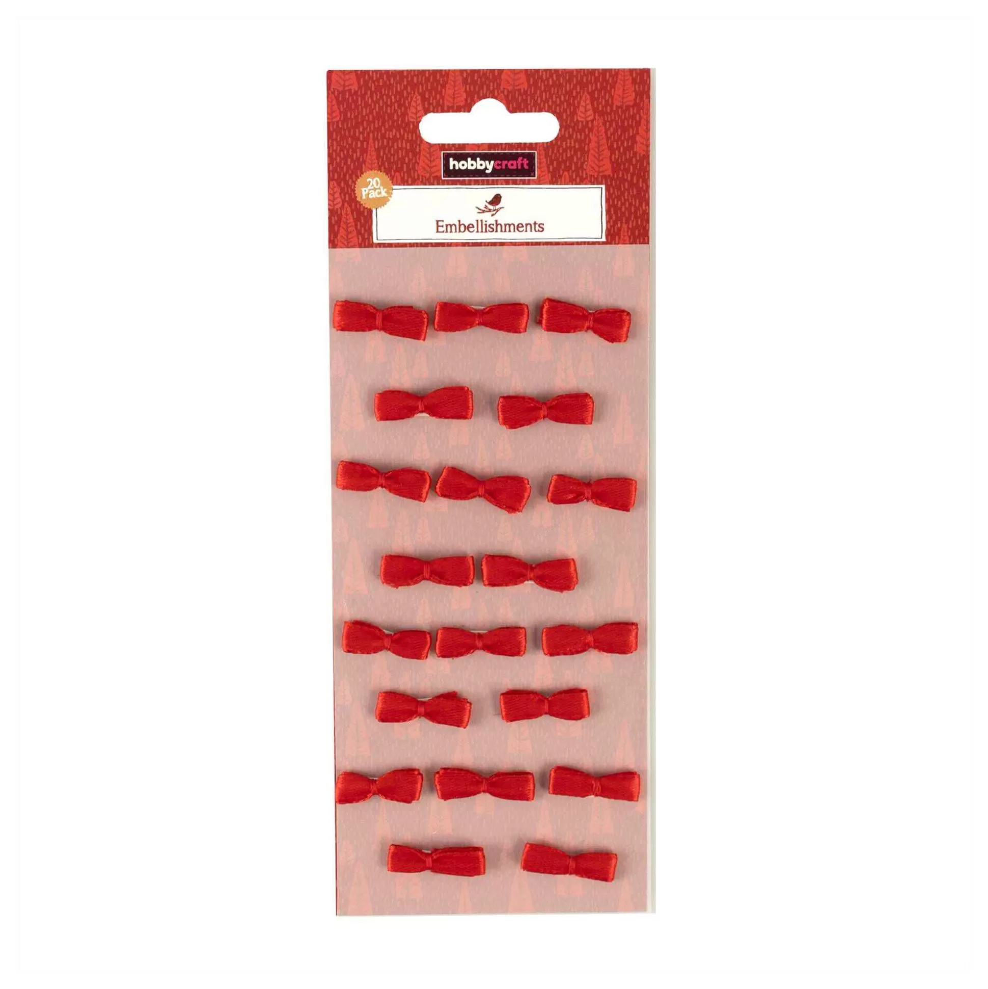 Red Satin Bow Embellishments 20 Pack-Hobbycraft Cheap