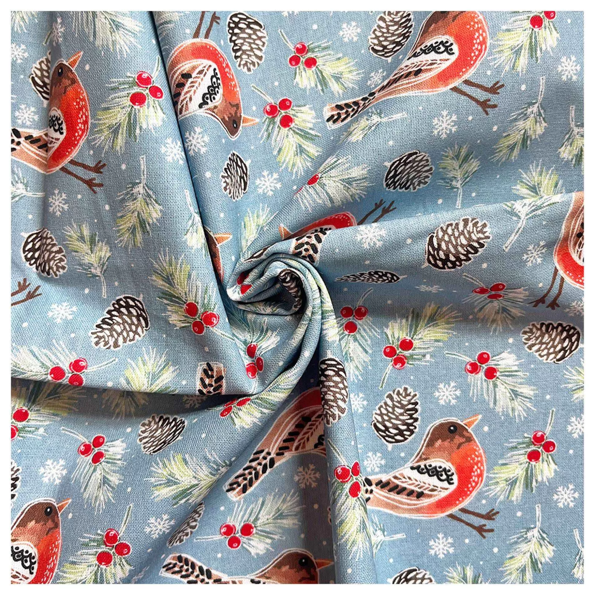 Robin Christmas Birds Cotton Fabric Pack 112Cm X 1M-Hobbycraft Best Sale