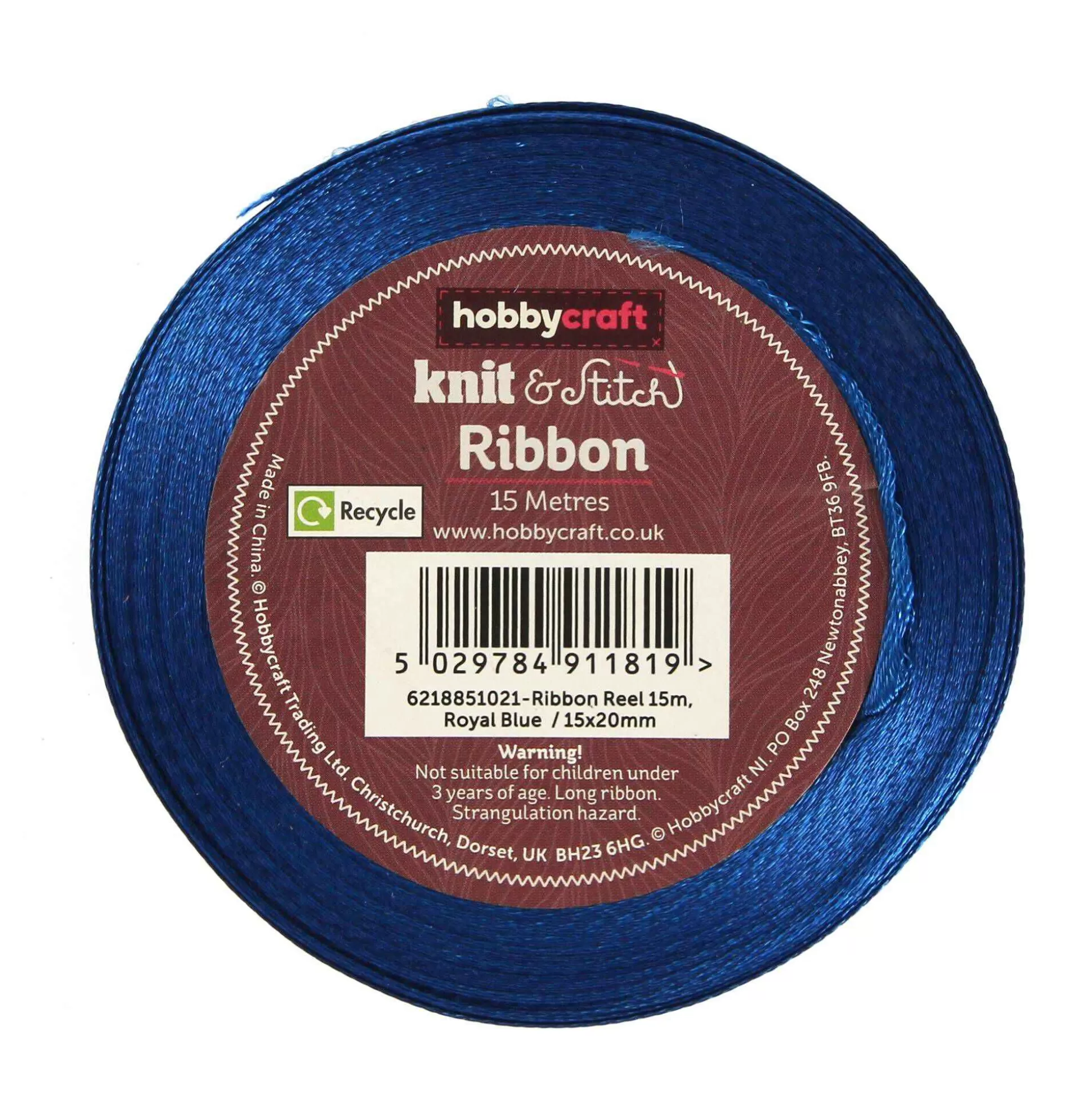 Royal Blue Satin Ribbon 20Mm X 15M-Hobbycraft Best