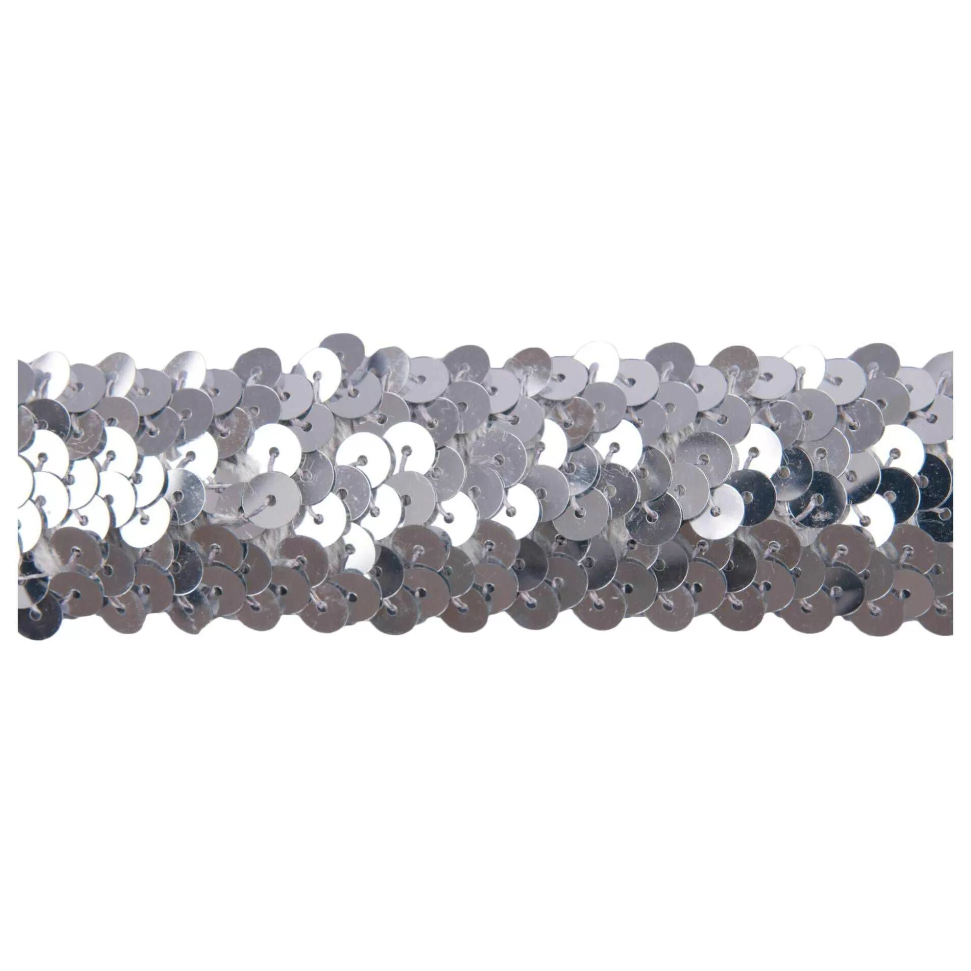 Silver 20Mm Sequin Stretch Trim By The Metre-Hobbycraft Sale