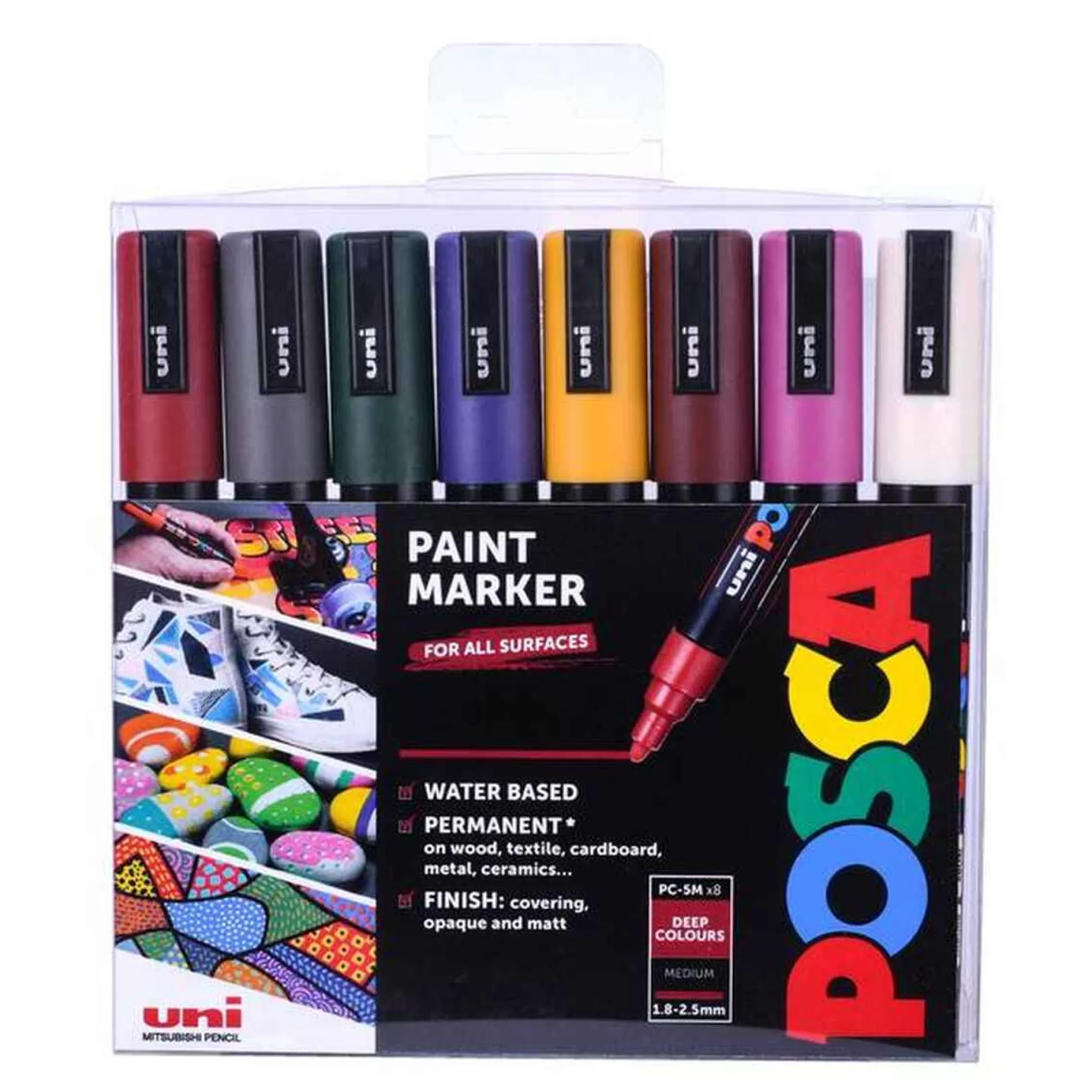 Uni-Ball Deep Colour Posca Pc-5M Marker Pens 8 Pack-Hobbycraft Discount