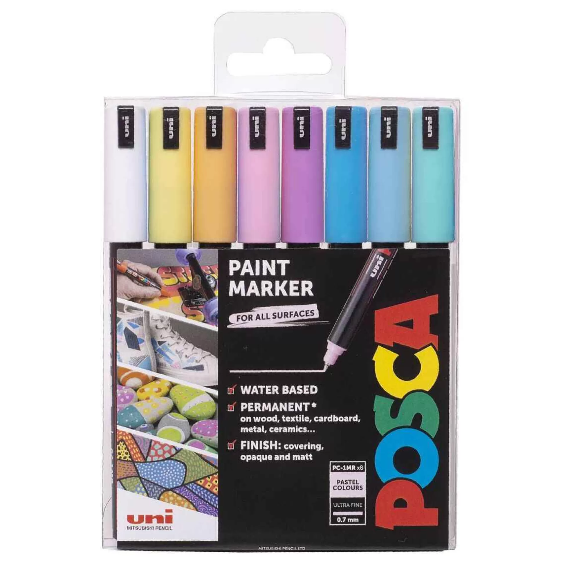 Uni-Ball Pastel Posca Pc-1Mr Marker Pens 8 Pack-Hobbycraft Discount