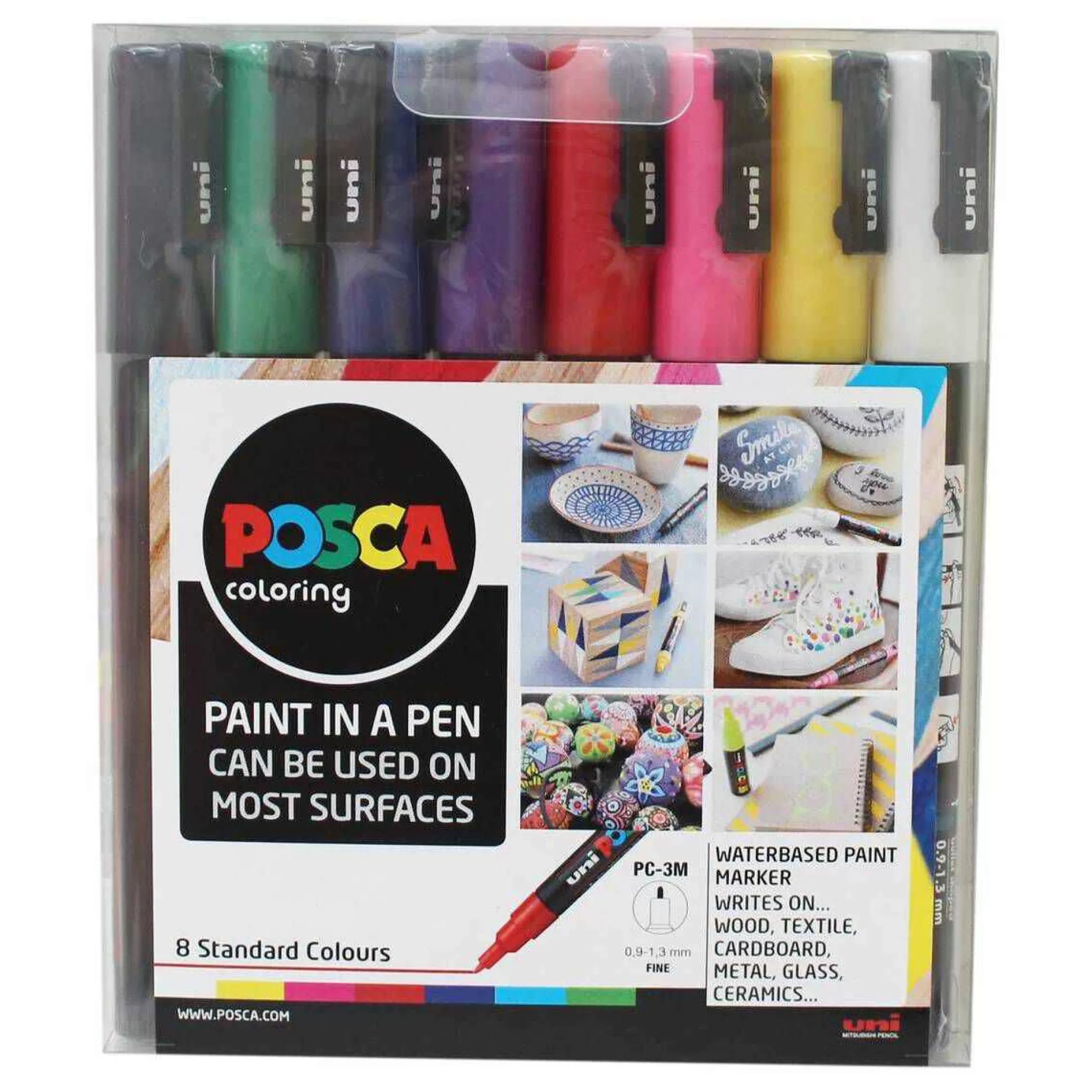 Uni-Ball Posca Pc-3M Marker Pens Starter Set 8 Pack-Hobbycraft Flash Sale