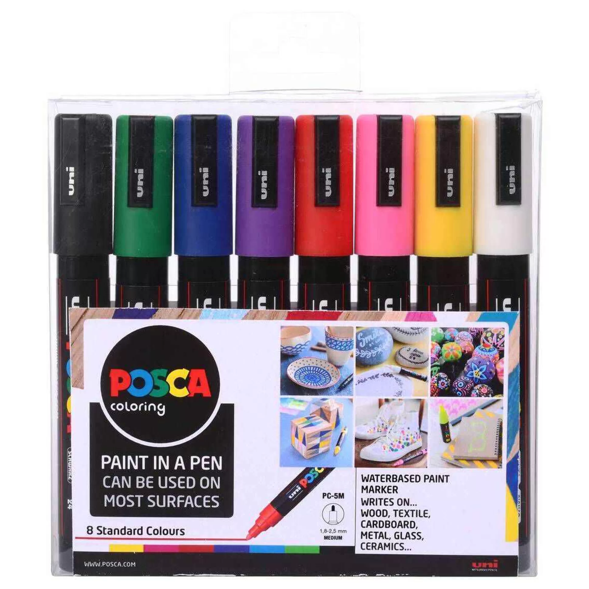 Uni-Ball Posca Pc-5M Marker Pens Starter Set 8 Pack-Hobbycraft Outlet