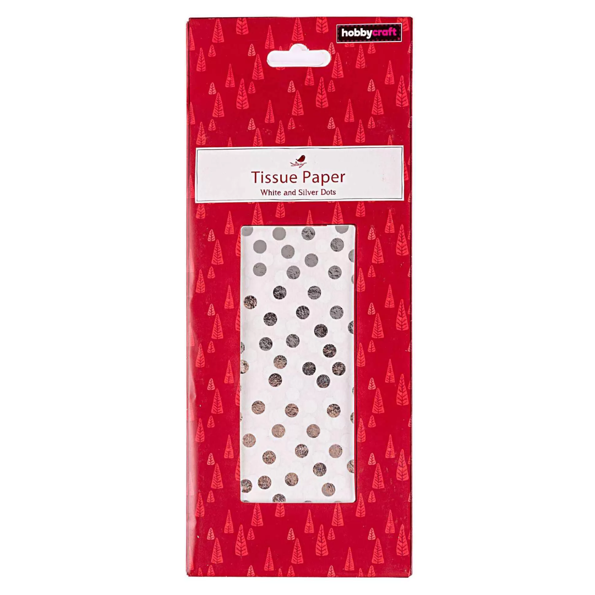 White And Silver Dots Tissue Paper 50Cm X 75Cm 3 Pack-Hobbycraft Hot