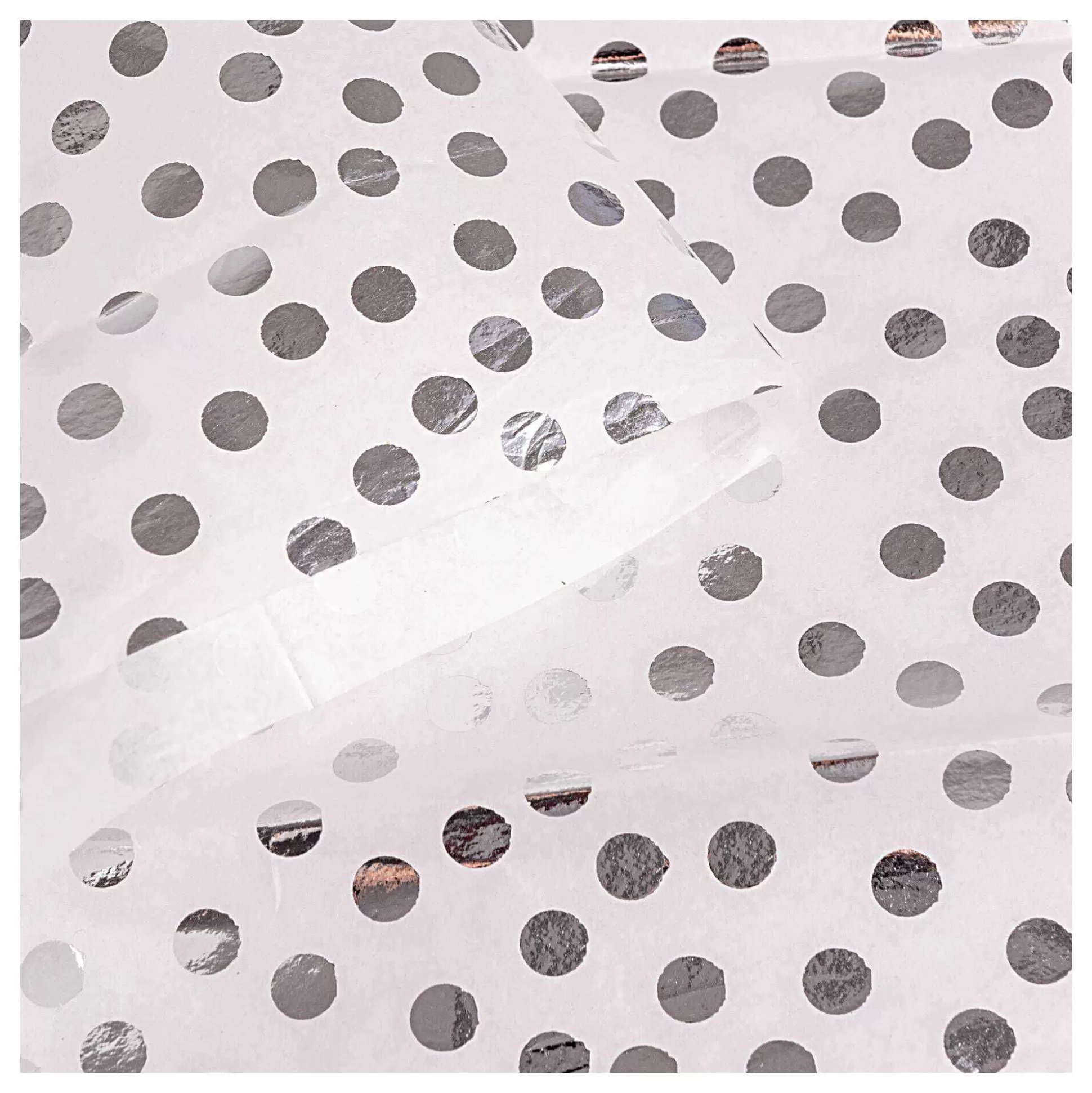 White And Silver Dots Tissue Paper 50Cm X 75Cm 3 Pack-Hobbycraft Hot