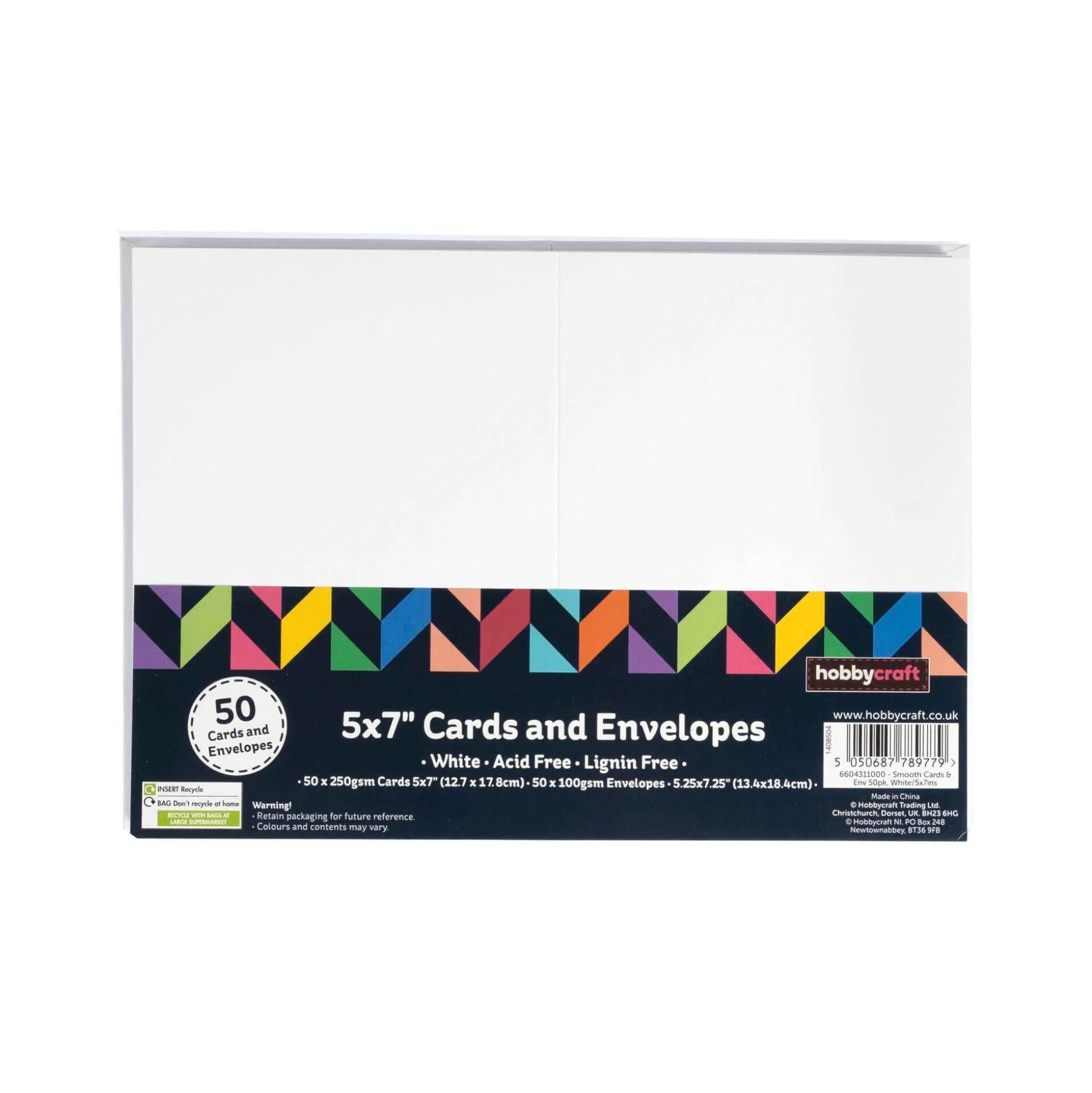 White Cards And Envelopes 5 X 7 Inches 50 Pack-Hobbycraft Sale
