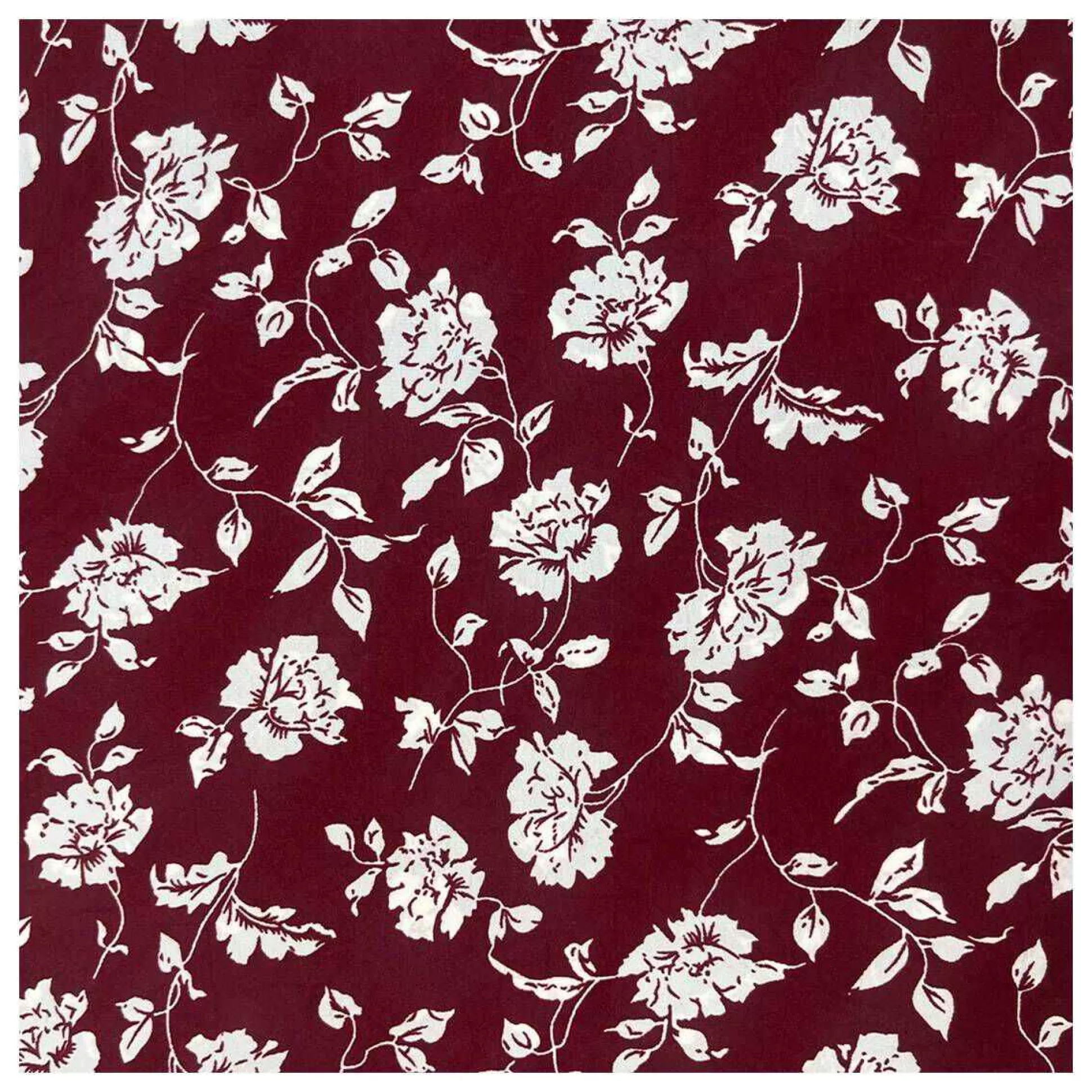 Wine And White Floral Crinkle Print Fabric By The Metre-Hobbycraft Flash Sale