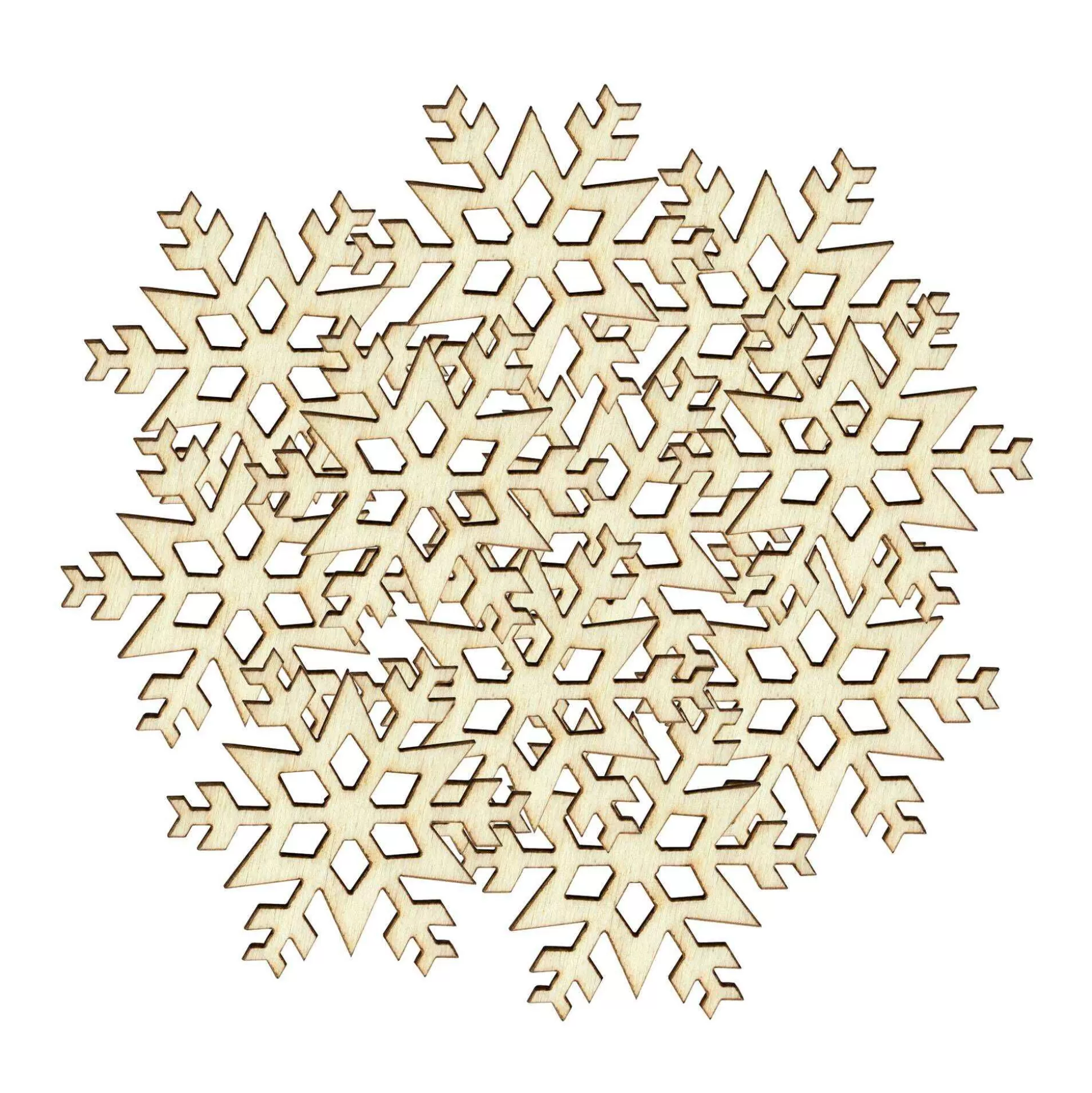 Wooden Diamond Snowflake Table Decorations 12 Pack-Hobbycraft Online